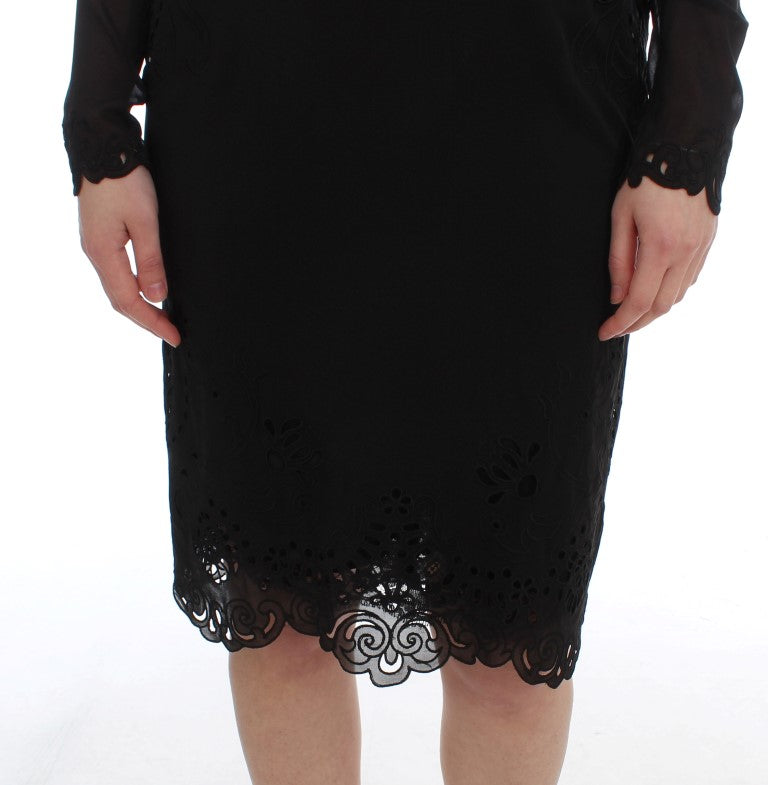 Dolce & Gabbana Black Silk Stretch Sheath Dress-6
