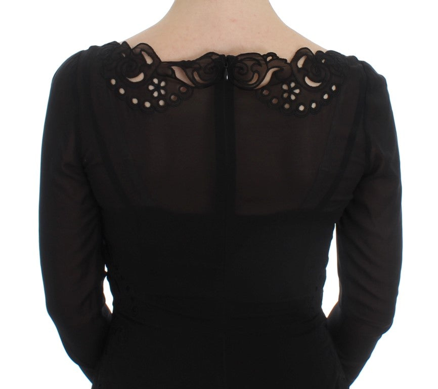 Dolce & Gabbana Black Silk Stretch Sheath Dress-7