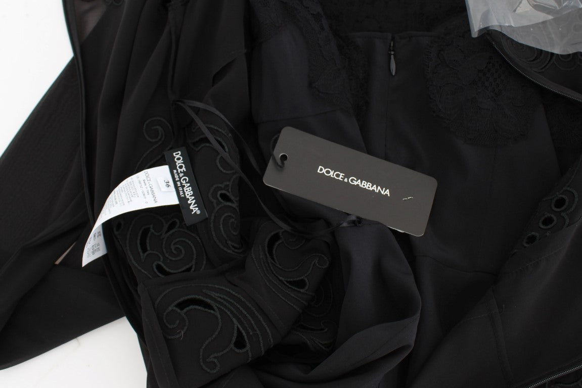Dolce & Gabbana Black Silk Stretch Sheath Dress-8