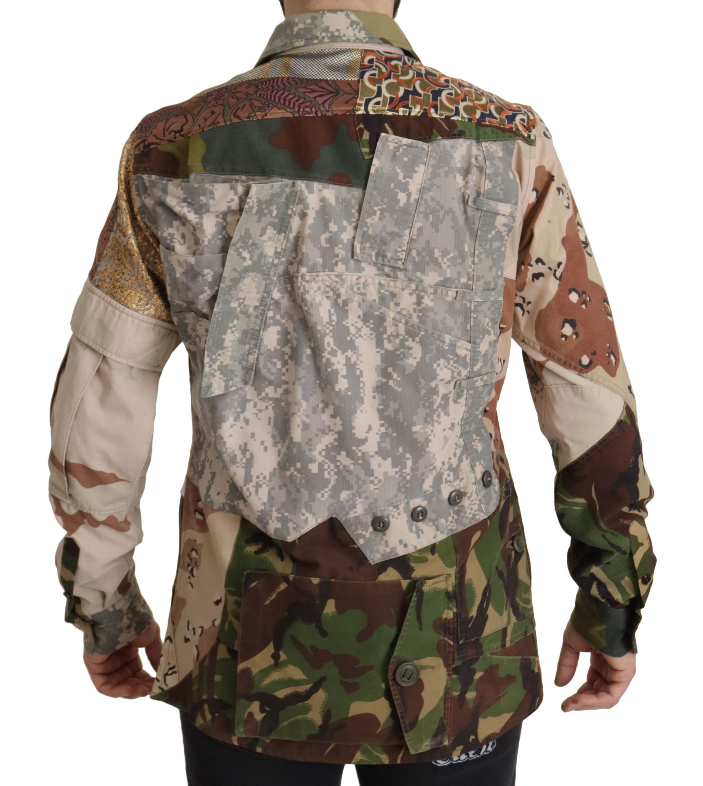 Dolce & Gabbana Multicolor Button Down Patchwork Hemd-8