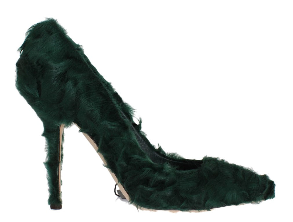 Dolce & Gabbana Green Xiangao Lambskin Leather Pumps