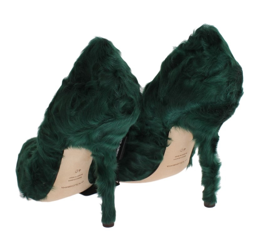 Dolce & Gabbana Green Xiangao Lambskin Leather Pumps-7