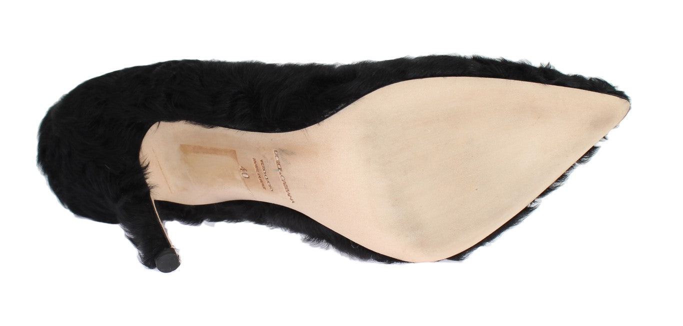 Dolce & Gabbana Black Xiangao Lambskin Leather Pumps-3