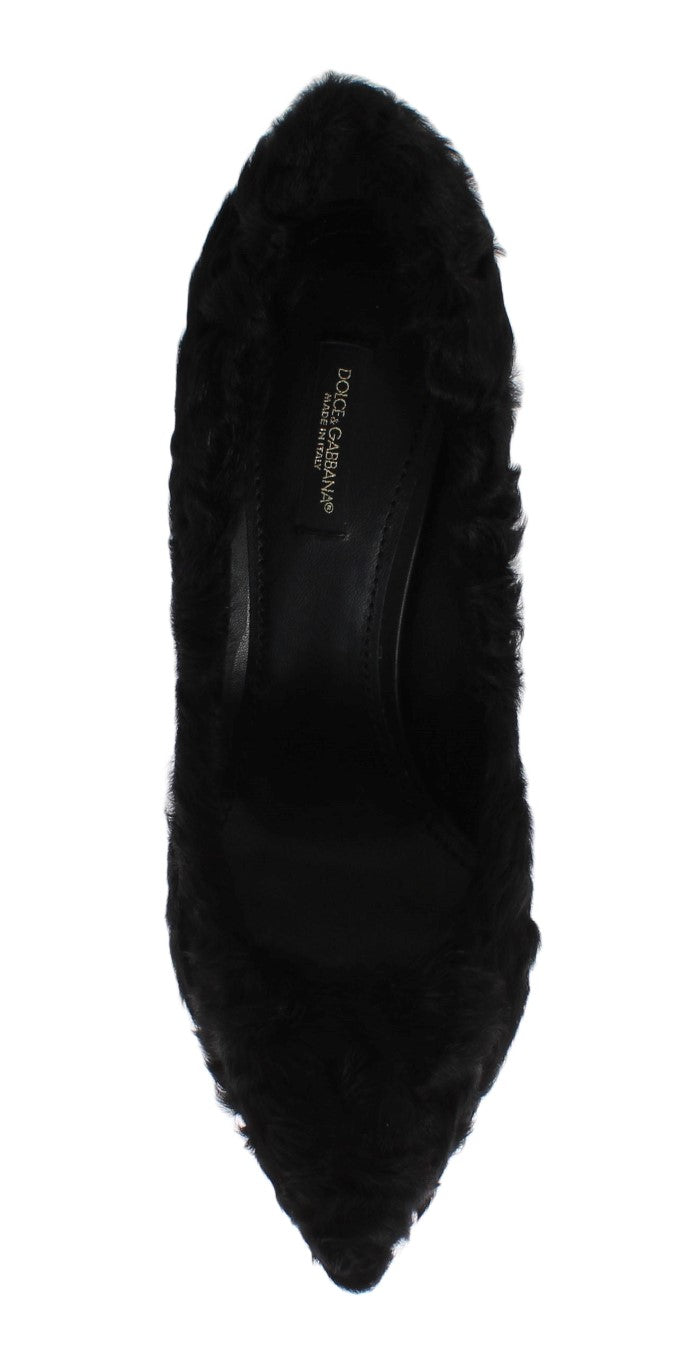 Dolce & Gabbana Black Xiangao Lambskin Leather Pumps-4