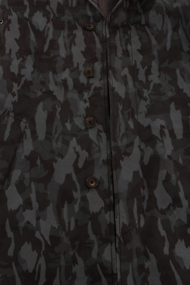 Dolce & Gabbana Blue Camouflage Trench-7