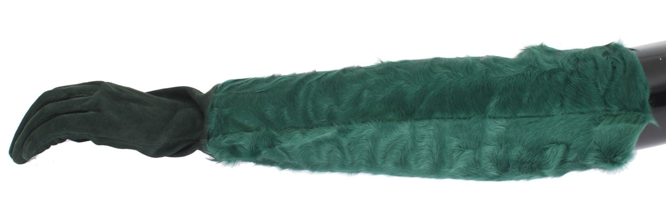 Guantes de codo de piel Xiangao de cuero verde de Dolce & Gabbana-3
