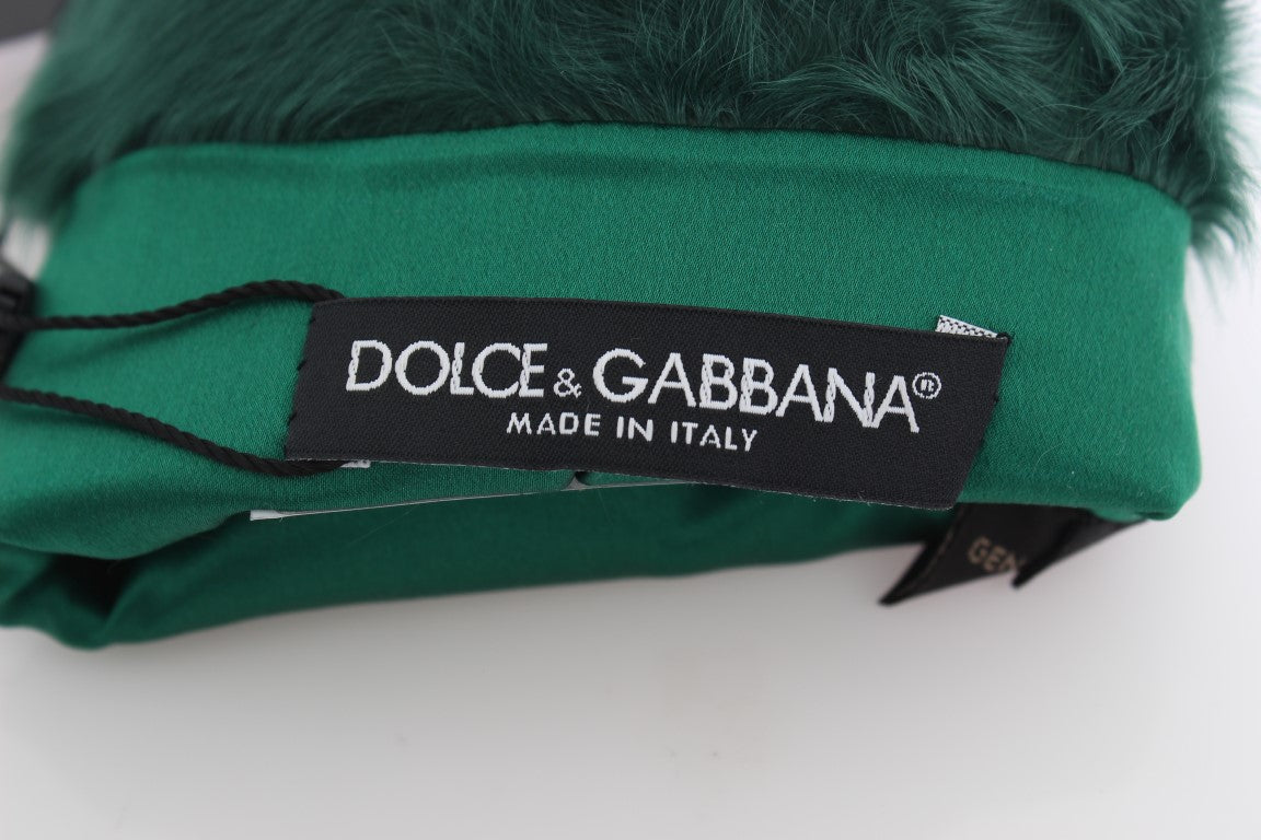 Guantes de codo de piel Xiangao de cuero verde de Dolce & Gabbana-5