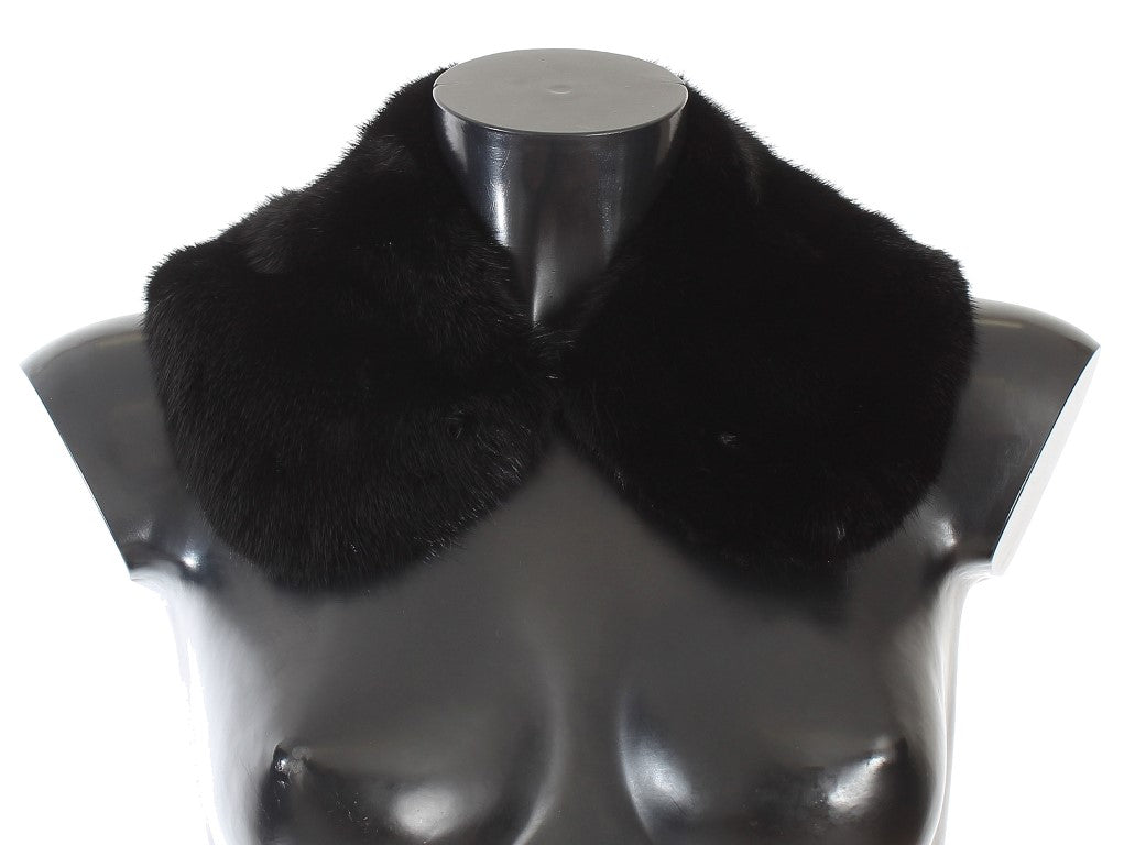 Dolce & Gabbana Schwarzer Nerzpelz-Schulterkragen-Schal-1