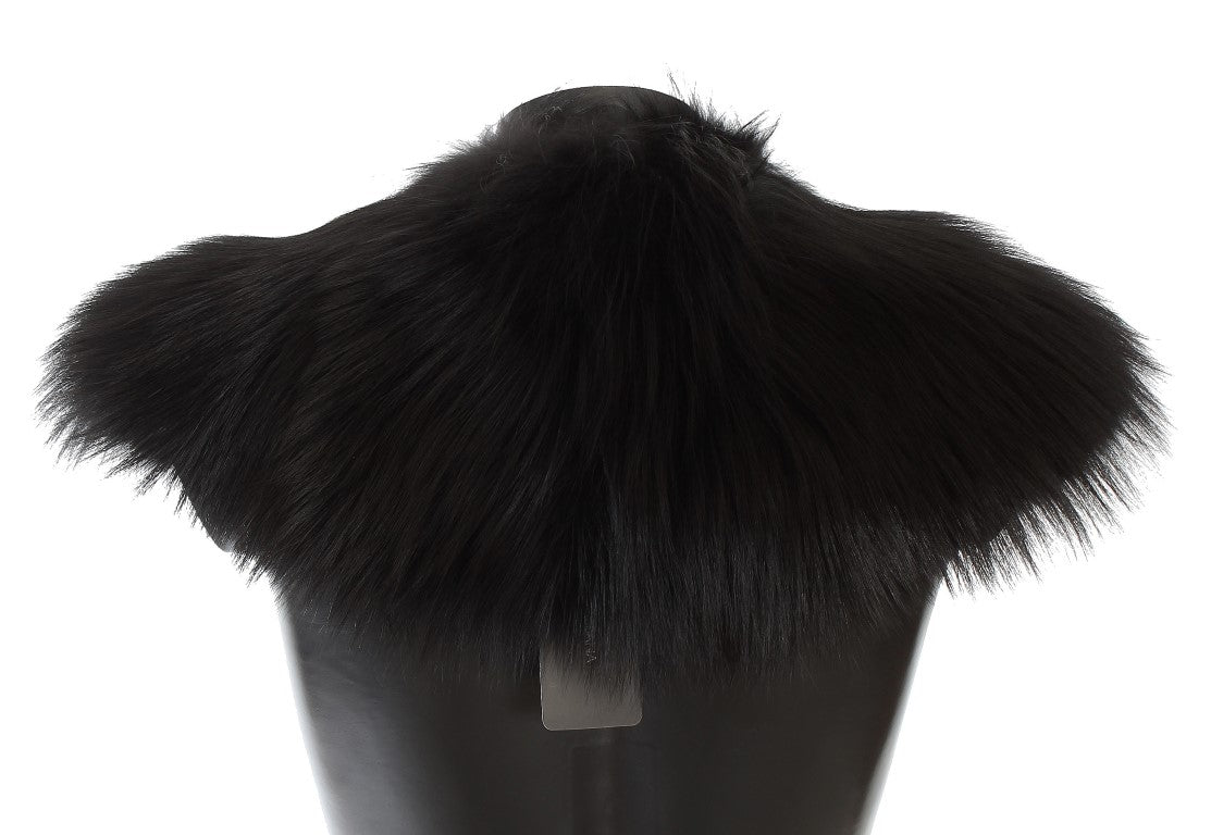 Dolce & Gabbana Black Fox Fur Collar Scarf-3