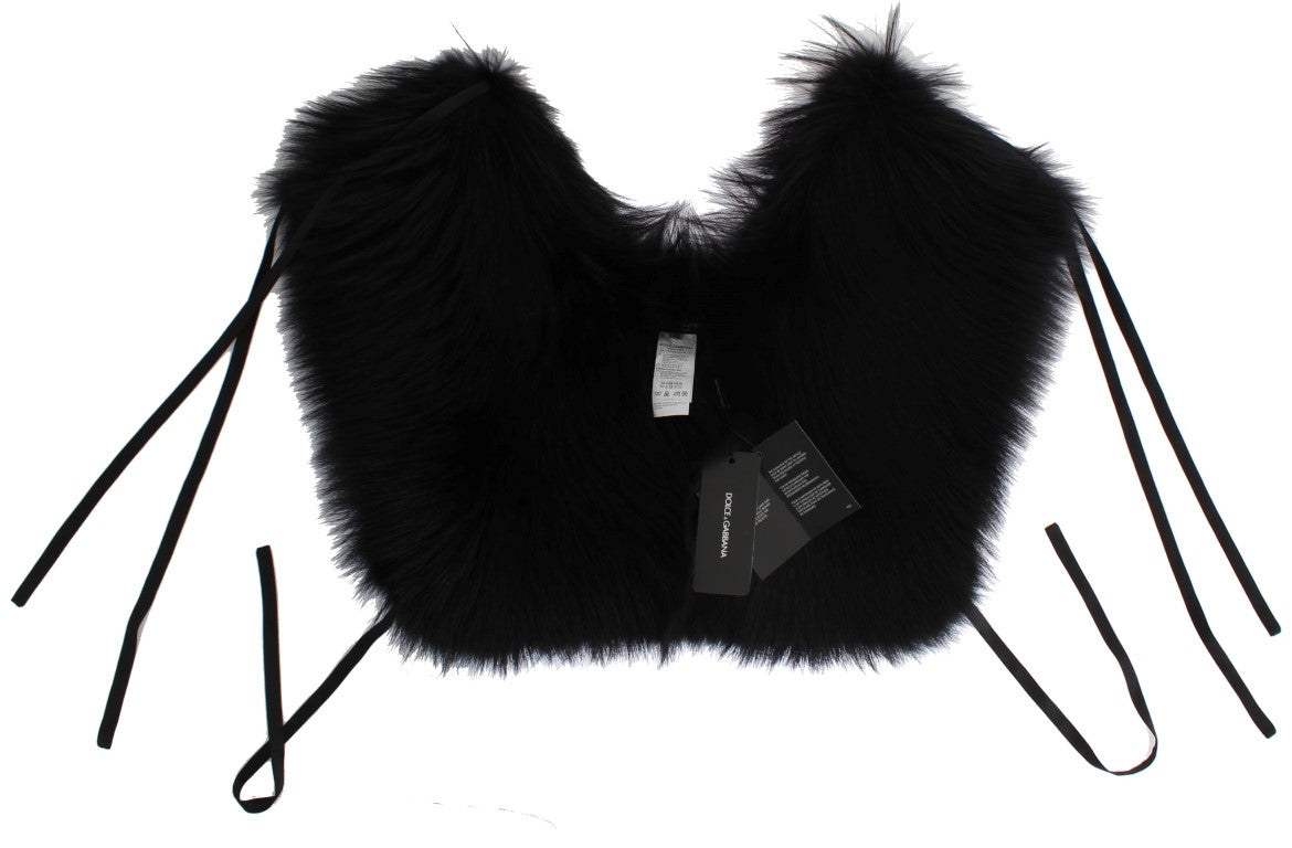 Dolce & Gabbana Schwarzer Fuchs Pelz Schulter Wrap Cover Kragen Schal-7
