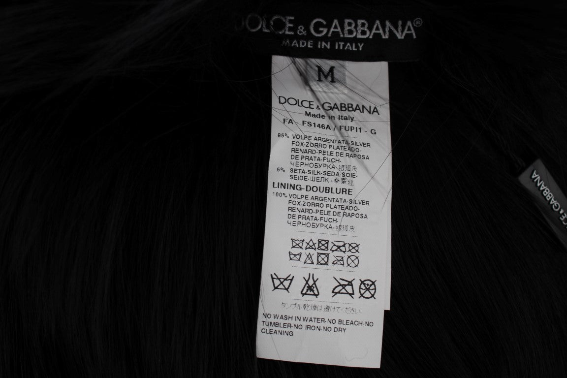 Dolce & Gabbana Schwarzer Fuchs Pelz Schulter Wrap Cover Kragen Schal-8