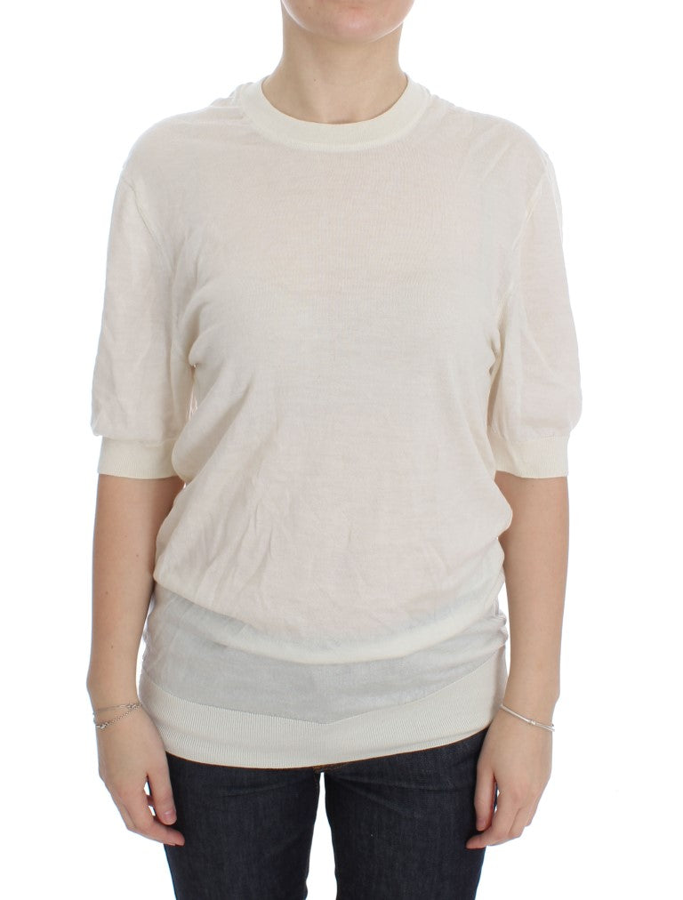 Dolce & Gabbana Weißer Pullover aus 100% Kaschmir-1