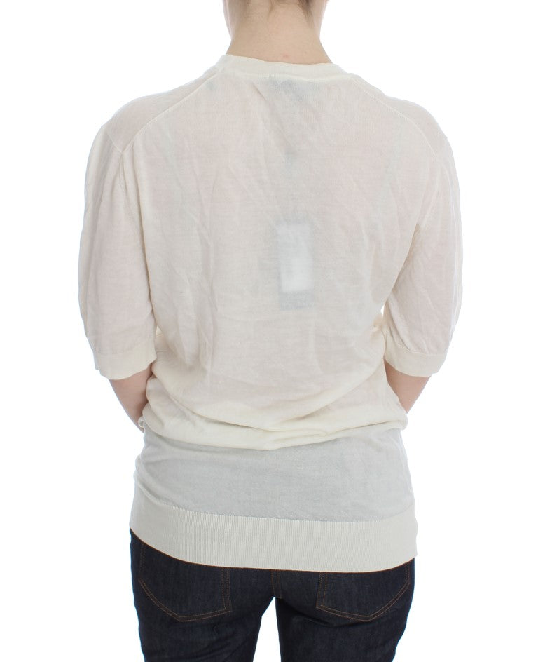 Dolce & Gabbana Weißer Pullover aus 100% Kaschmir-3
