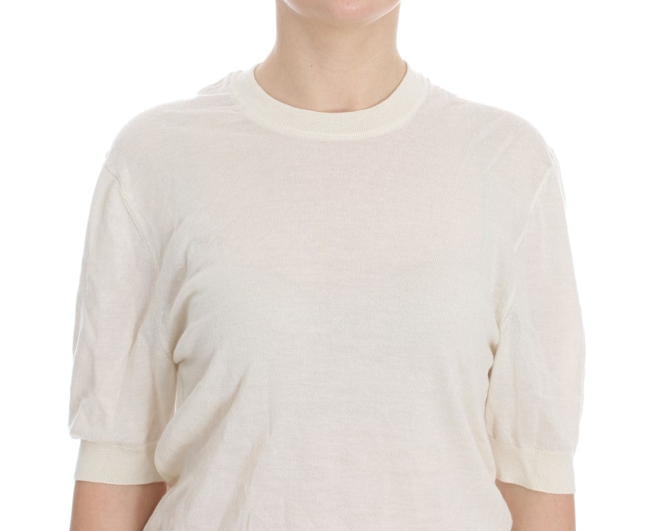 Dolce & Gabbana Weißer Pullover aus 100% Kaschmir-4
