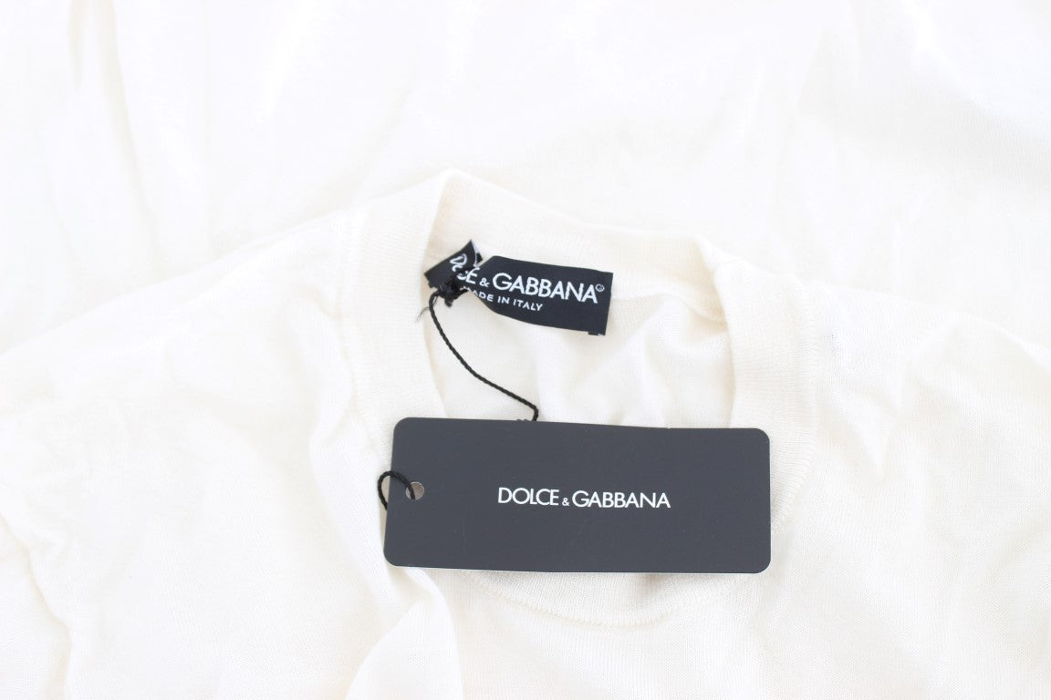 Dolce & Gabbana Weißer Pullover aus 100% Kaschmir-5