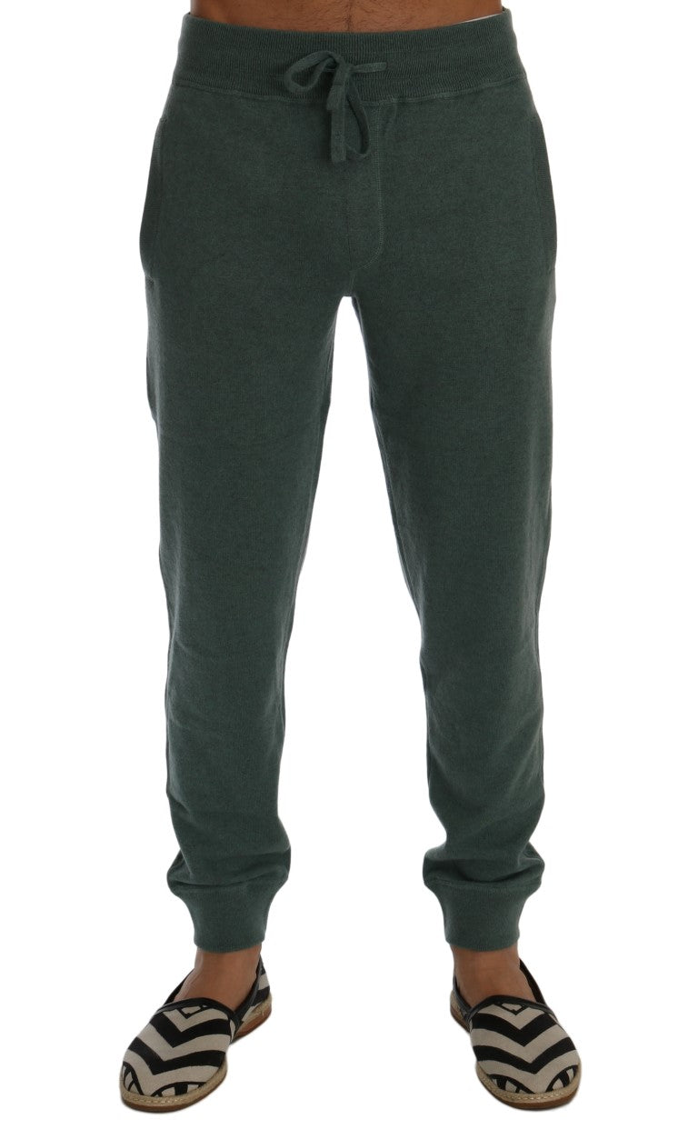 Dolce & Gabbana Green Cashmere Tracksuit Bottoms