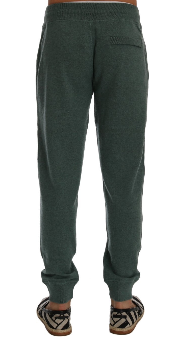 Dolce & Gabbana Green Cashmere Tracksuit Bottoms-3