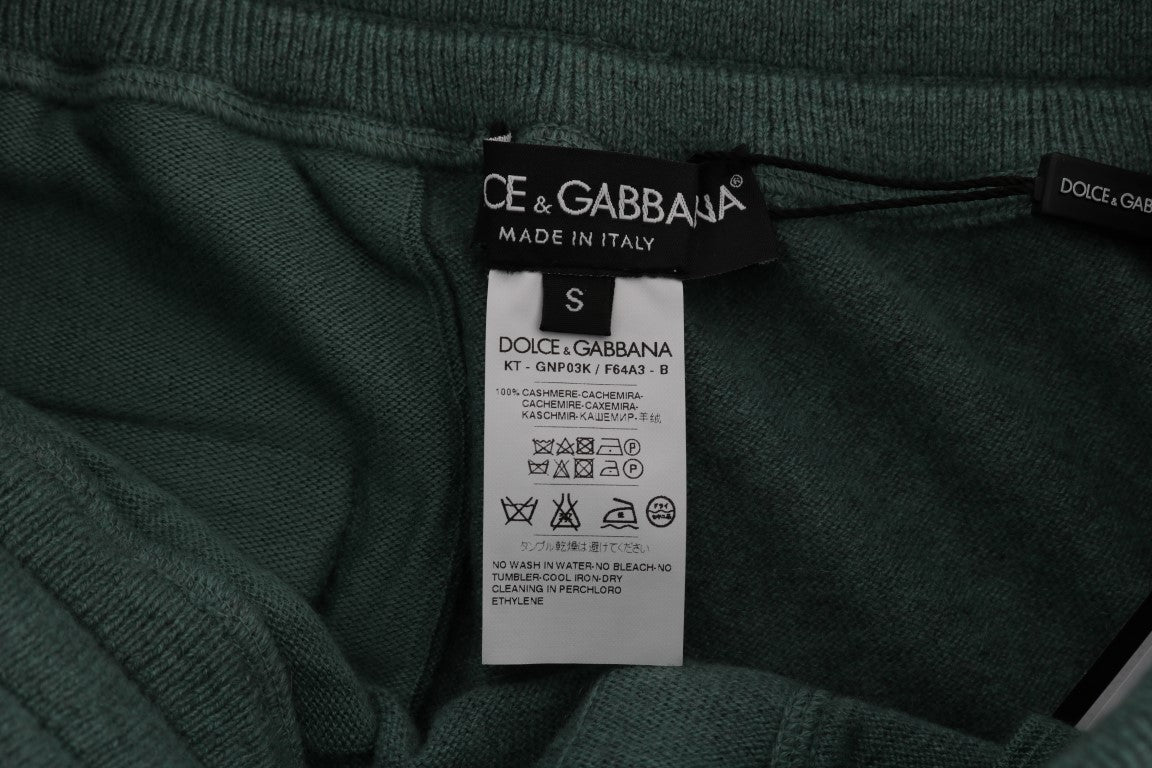 Dolce & Gabbana Green Cashmere Tracksuit Bottoms-6