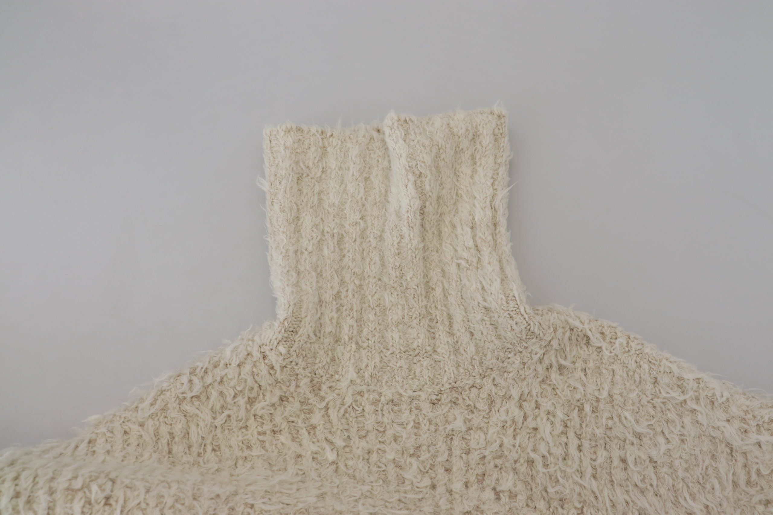 Dolce & Gabbana roll-neck sweater in cream-colored wool knit-6