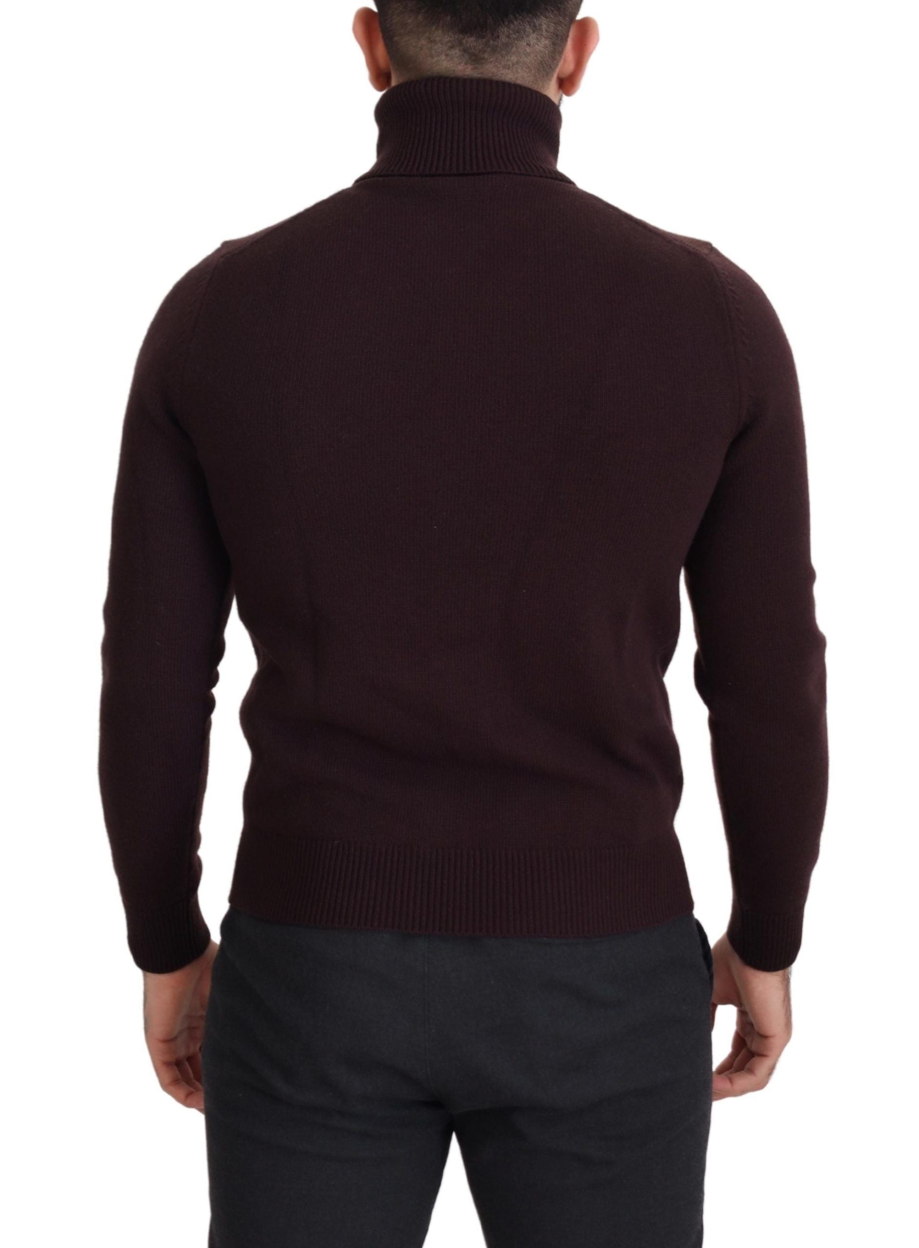 Dolce & Gabbana Pullover mit Rollkragen aus brauner Wolle-2