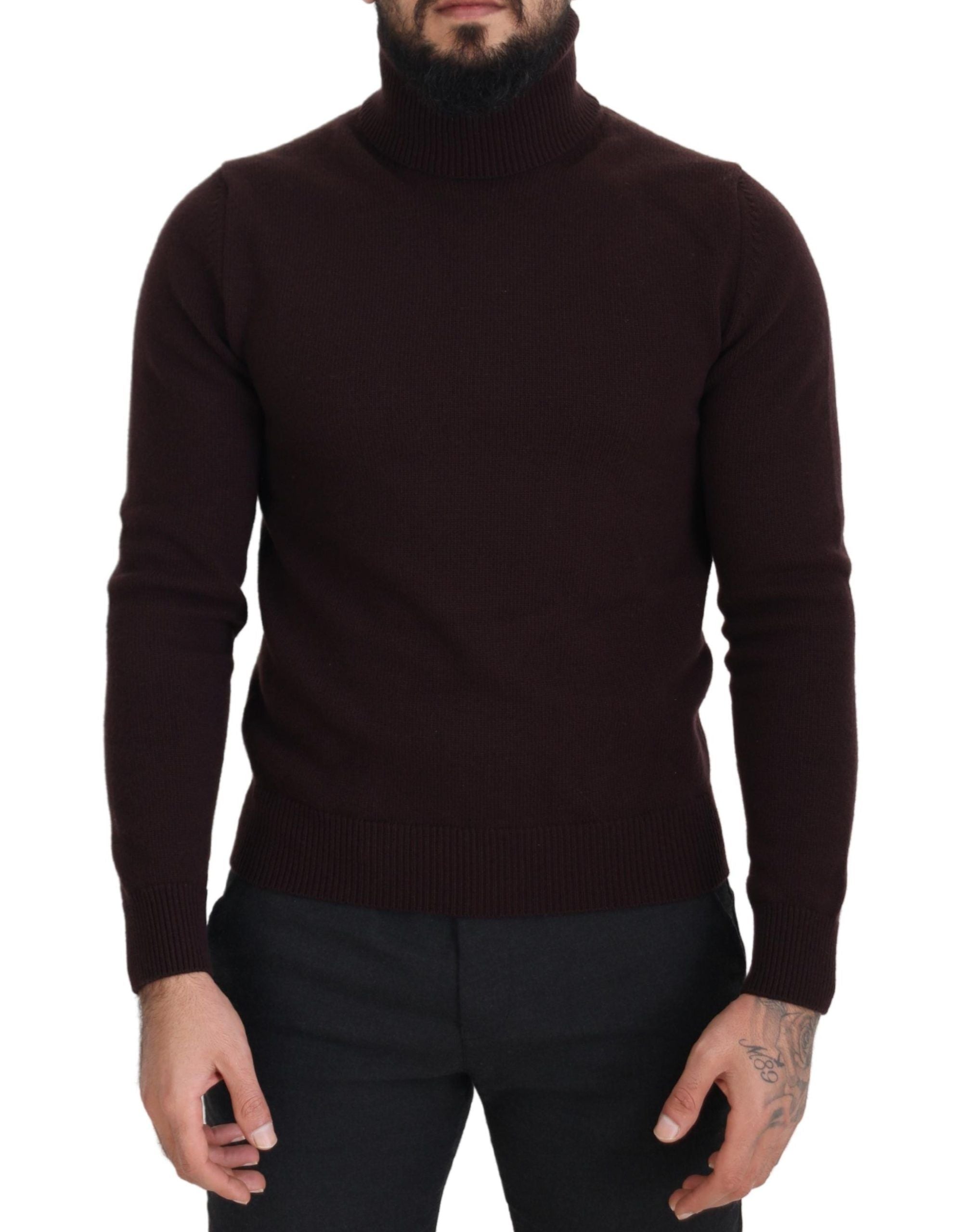 Dolce & Gabbana Pullover mit Rollkragen aus brauner Wolle-1