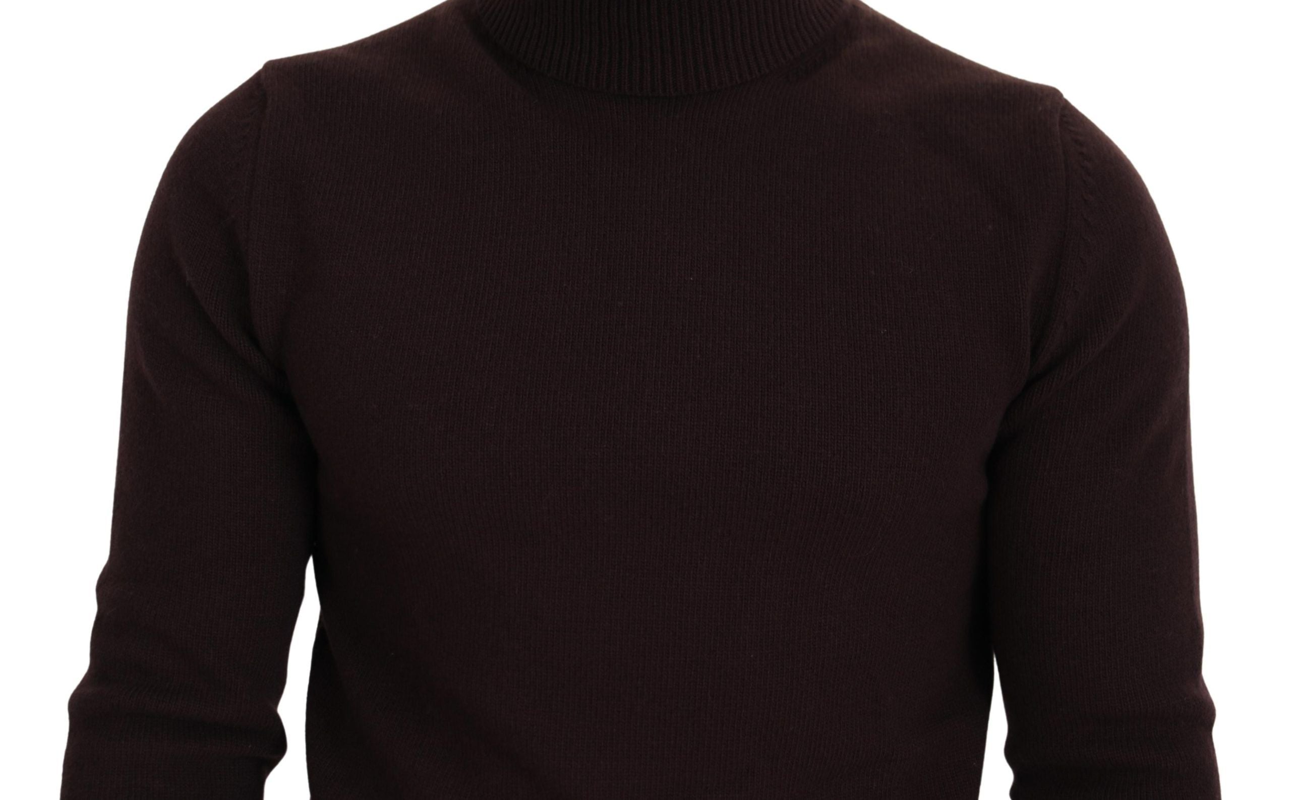 Dolce & Gabbana Pullover mit Rollkragen aus brauner Wolle-3