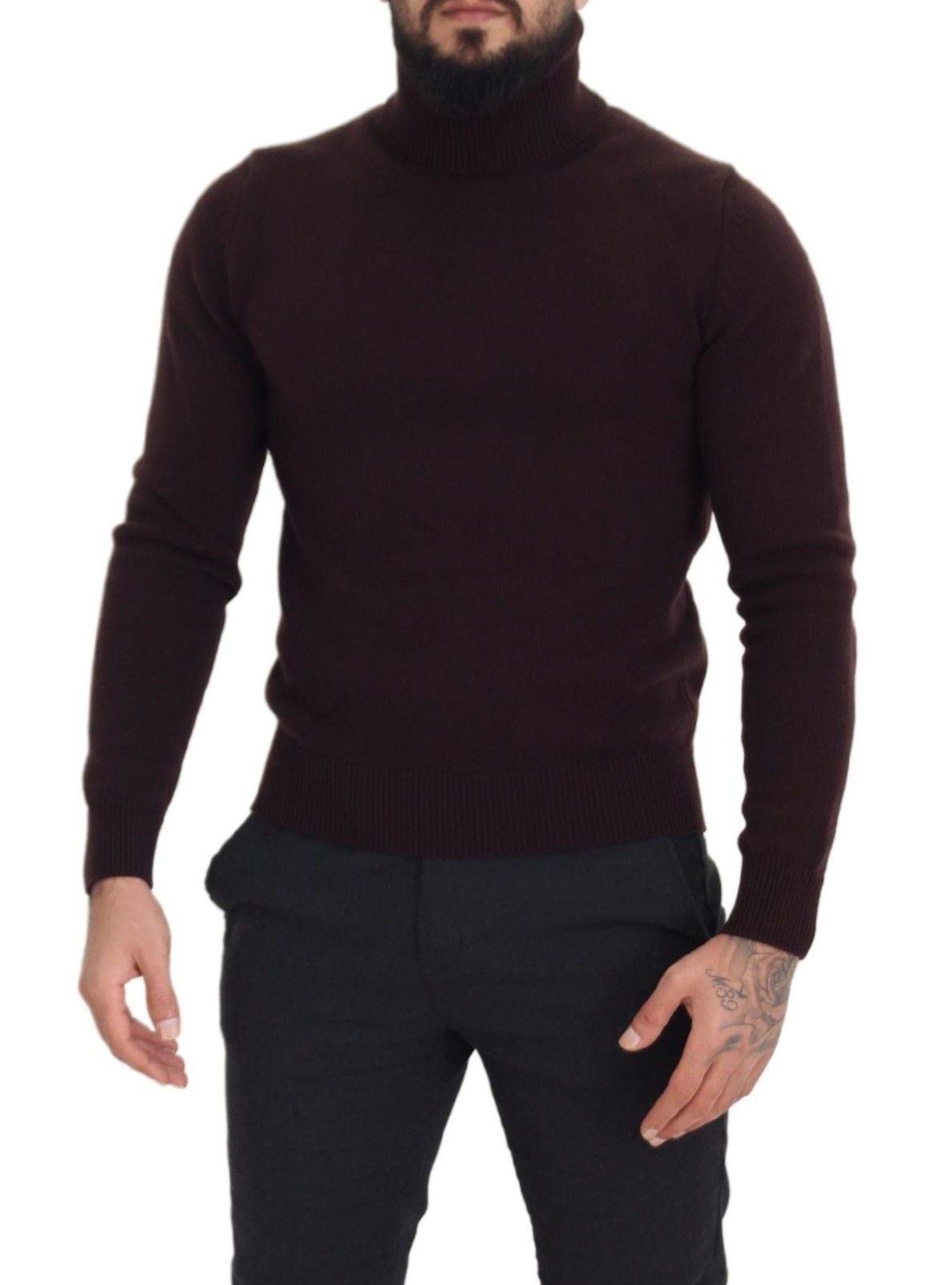 Dolce & Gabbana Pullover mit Rollkragen aus brauner Wolle-4