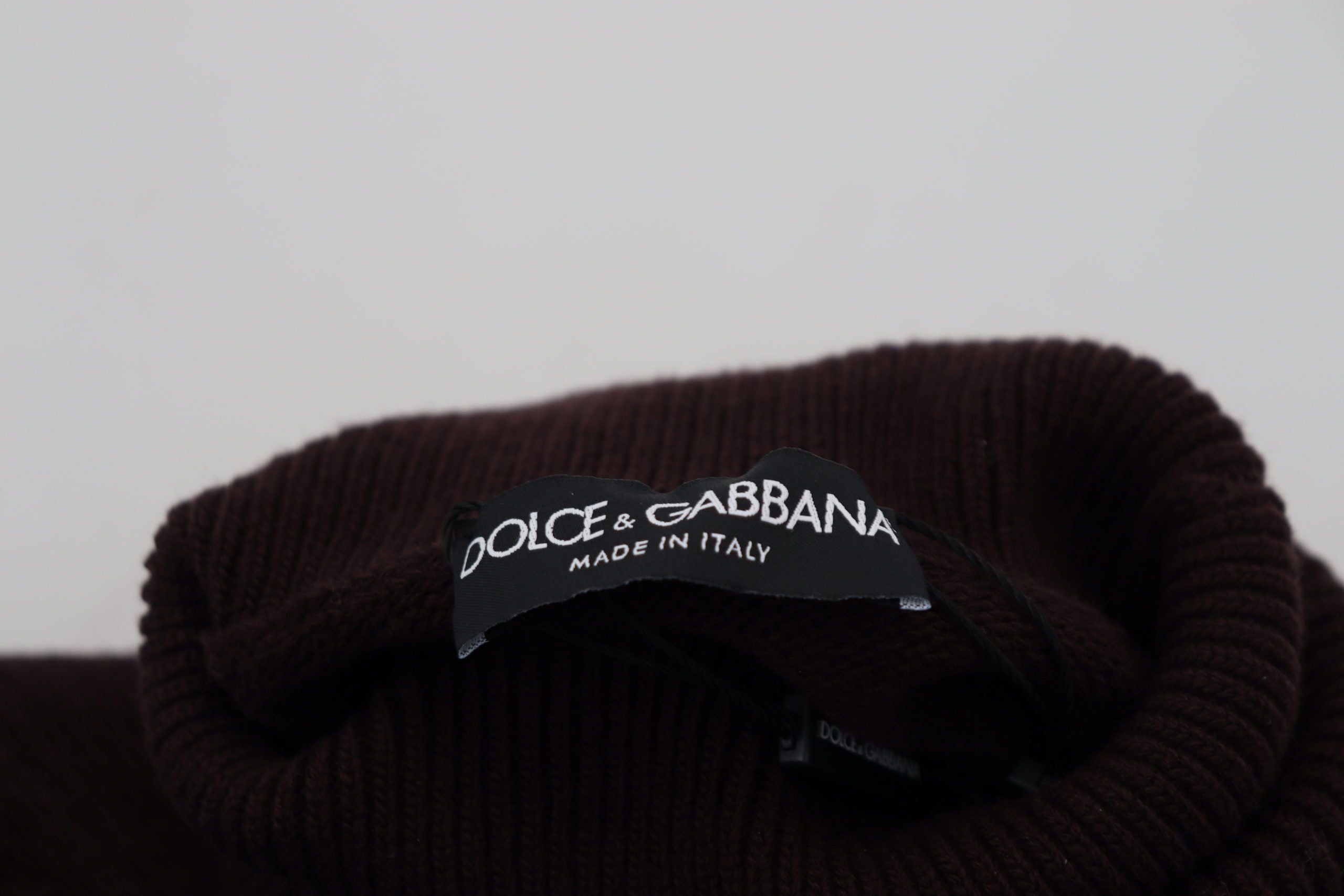 Dolce & Gabbana Pullover mit Rollkragen aus brauner Wolle-6