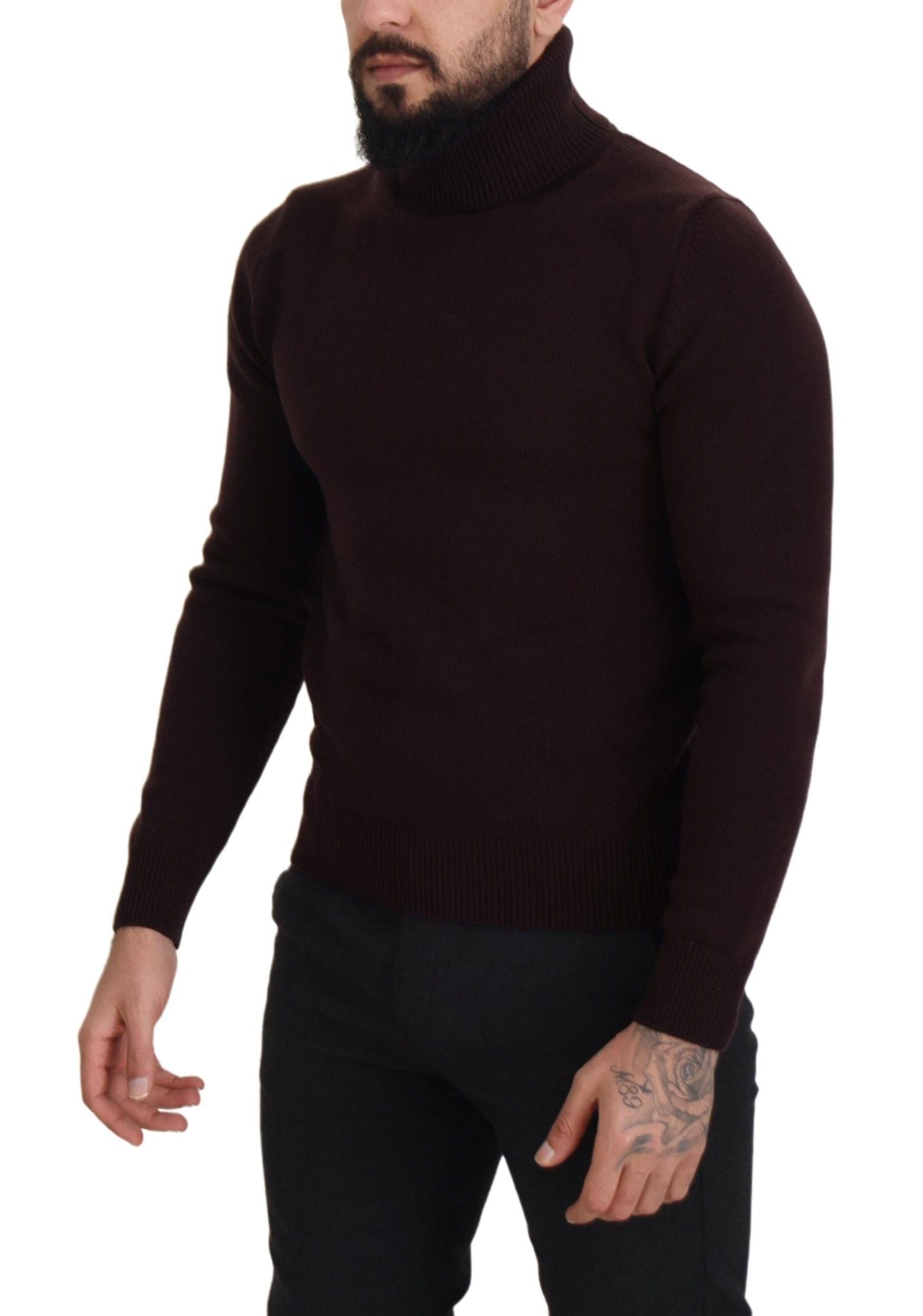 Dolce & Gabbana Pullover mit Rollkragen aus brauner Wolle-5