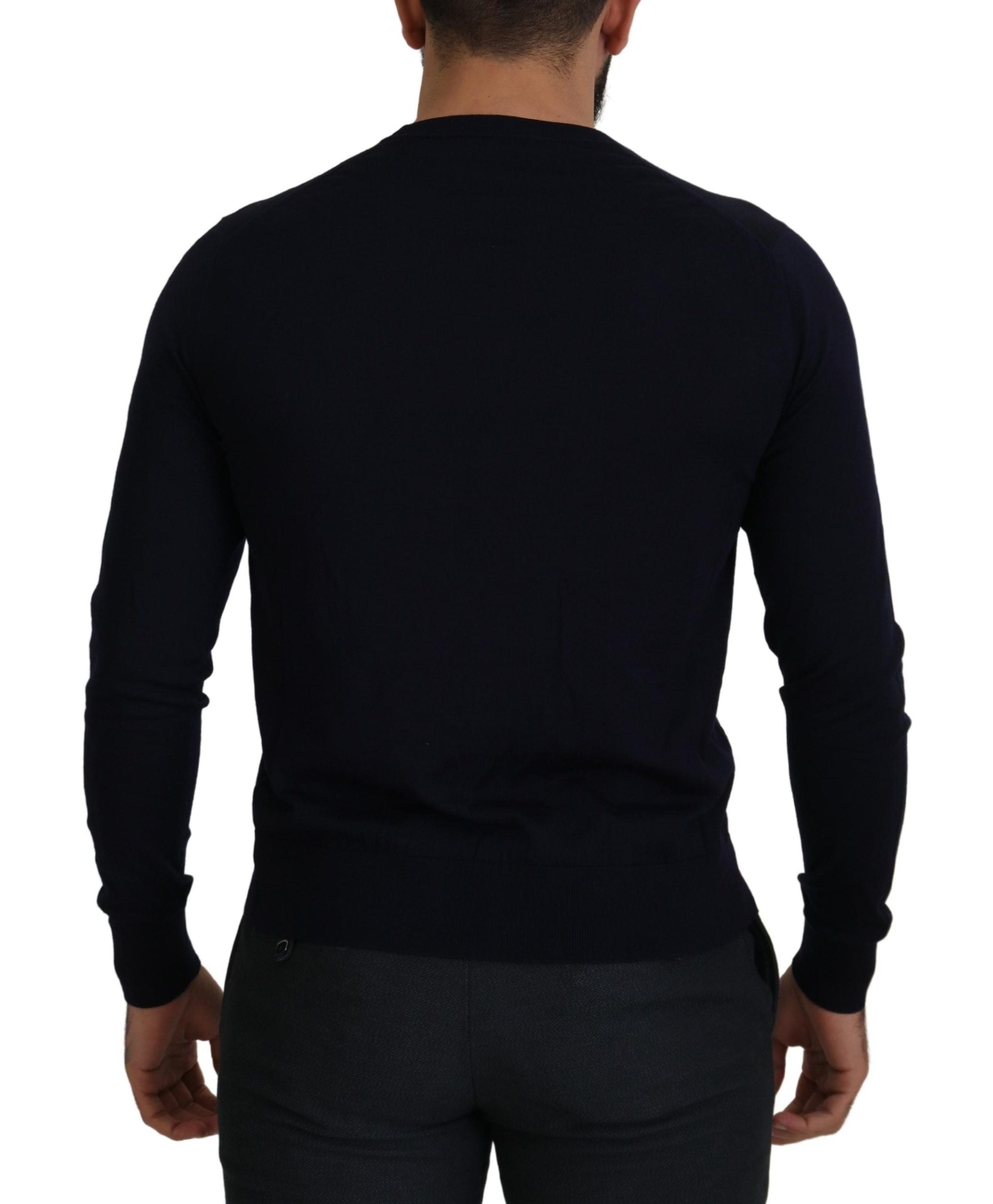 Dolce & Gabbana Blue STAFF Down Cardigan in Wool-5