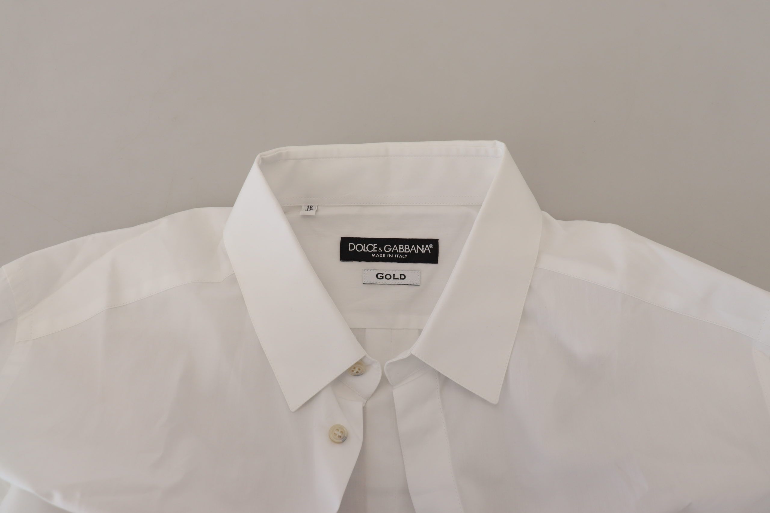 Dolce & Gabbana White Cotton Peacock Feather Formal Gold Shirt-6