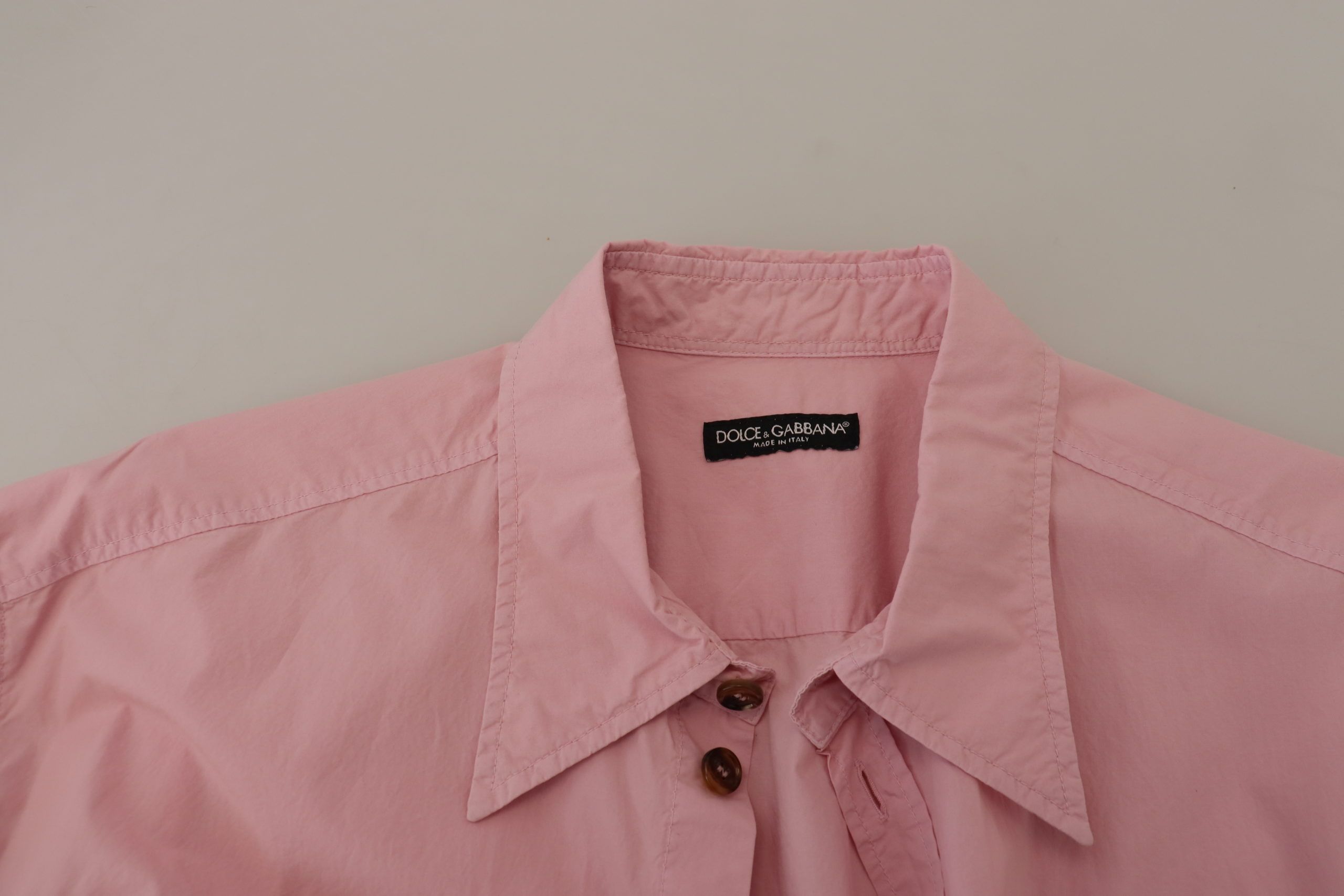 Dolce & Gabbana Rosa lässiges Button Down Hemd mit langen Ärmeln-5