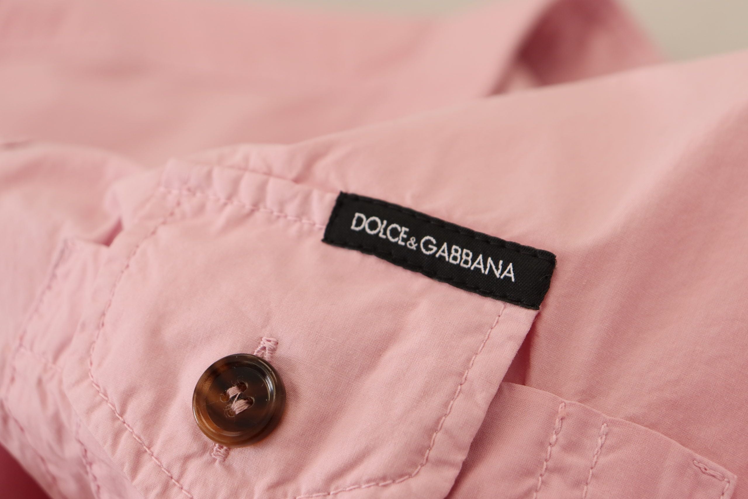 Dolce & Gabbana Rosa lässiges Button Down Hemd mit langen Ärmeln-6