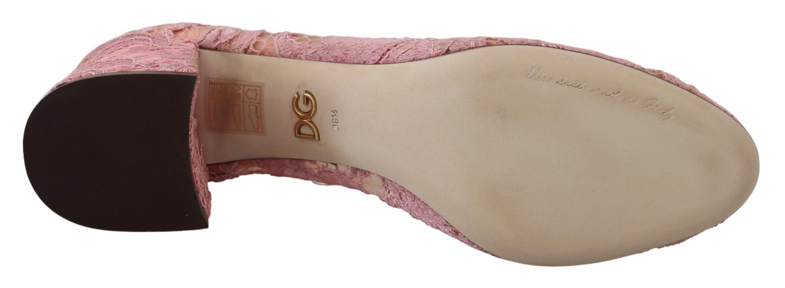 Dolce & Gabbana Rosa Taormina Lace Crystal Pumps Pastel Shoes-5