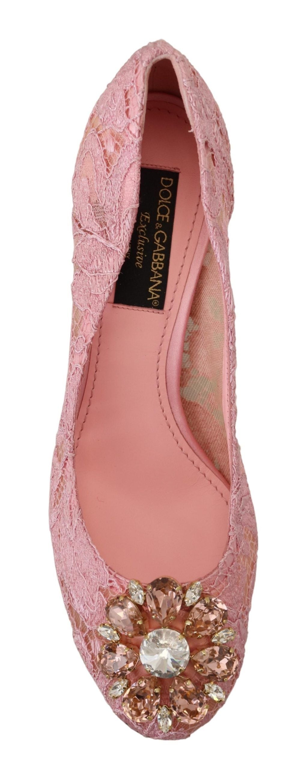 Dolce & Gabbana Rosa Taormina Lace Crystal Pumps Pastel Shoes-6