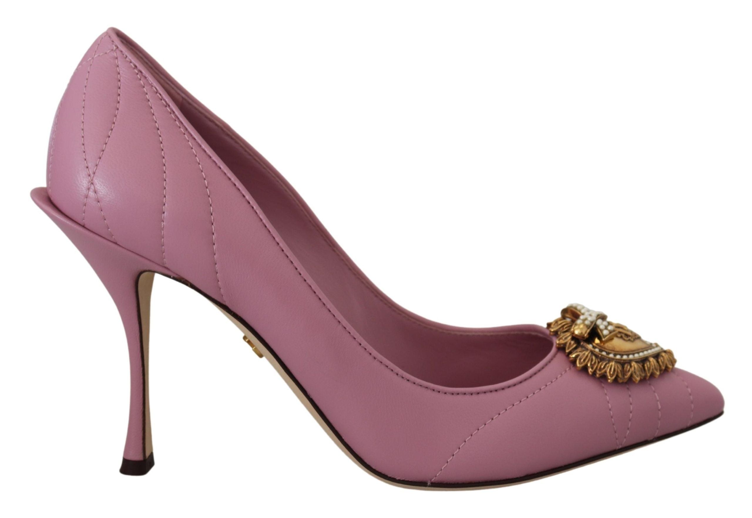 Dolce & Gabbana Rosa Leder Herz DEVOTION Heels Pumps Schuhe-1