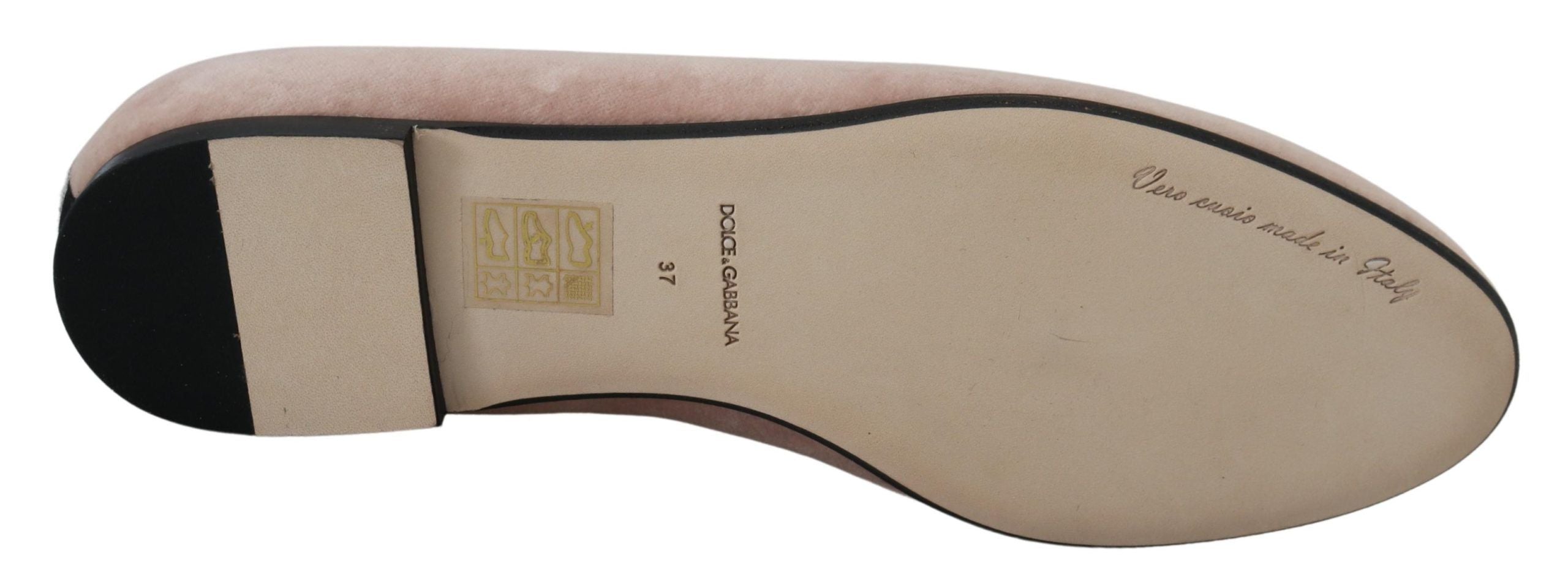 Dolce & Gabbana Pink Velvet Slip-On Loafers and Flats-5