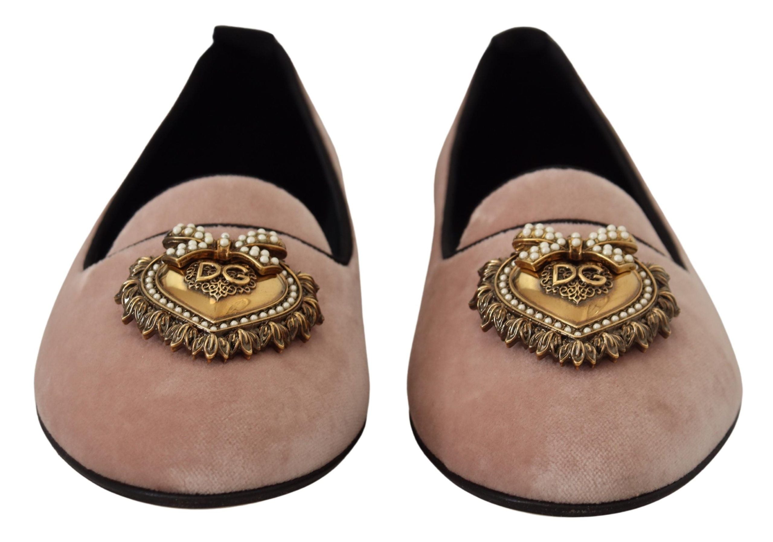 Dolce & Gabbana Pink Velvet Slip-On Loafers and Flats-6
