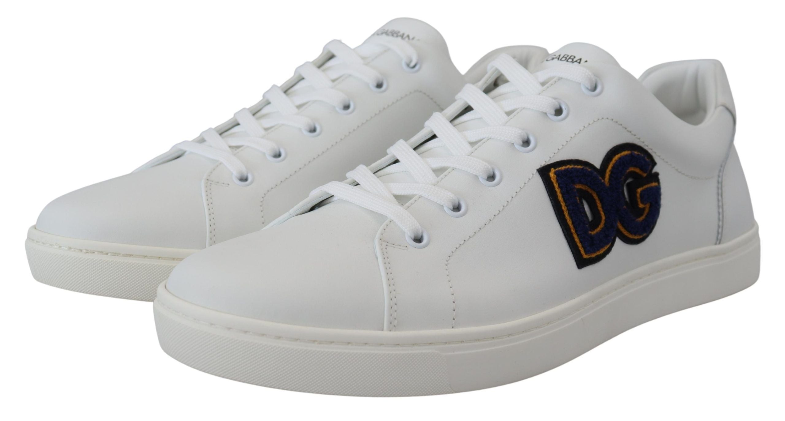Dolce & Gabbana White Leather DG Logo Casual Sneakers Shoes-2