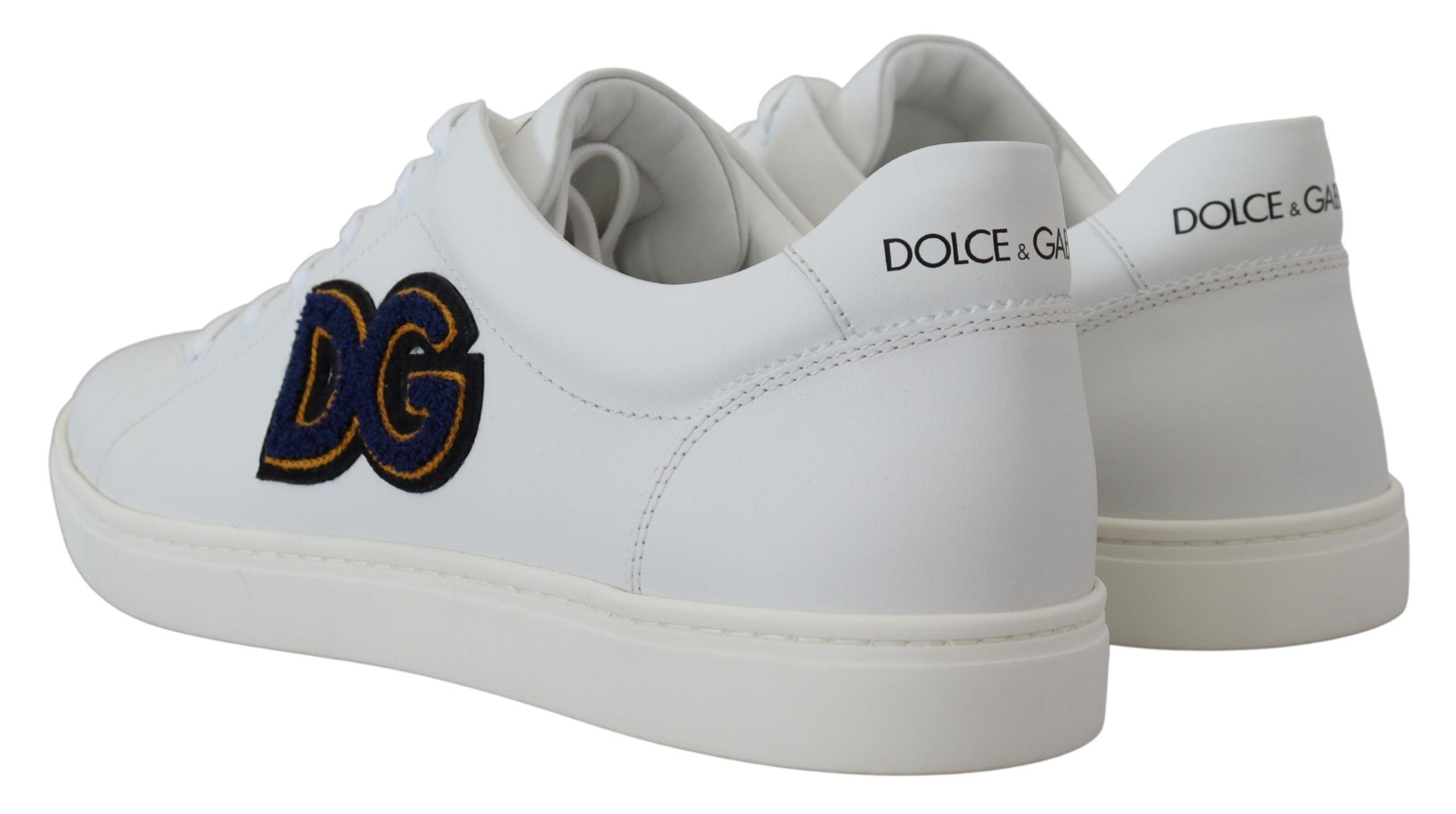 Dolce & Gabbana White Leather DG Logo Casual Sneakers Shoes-3