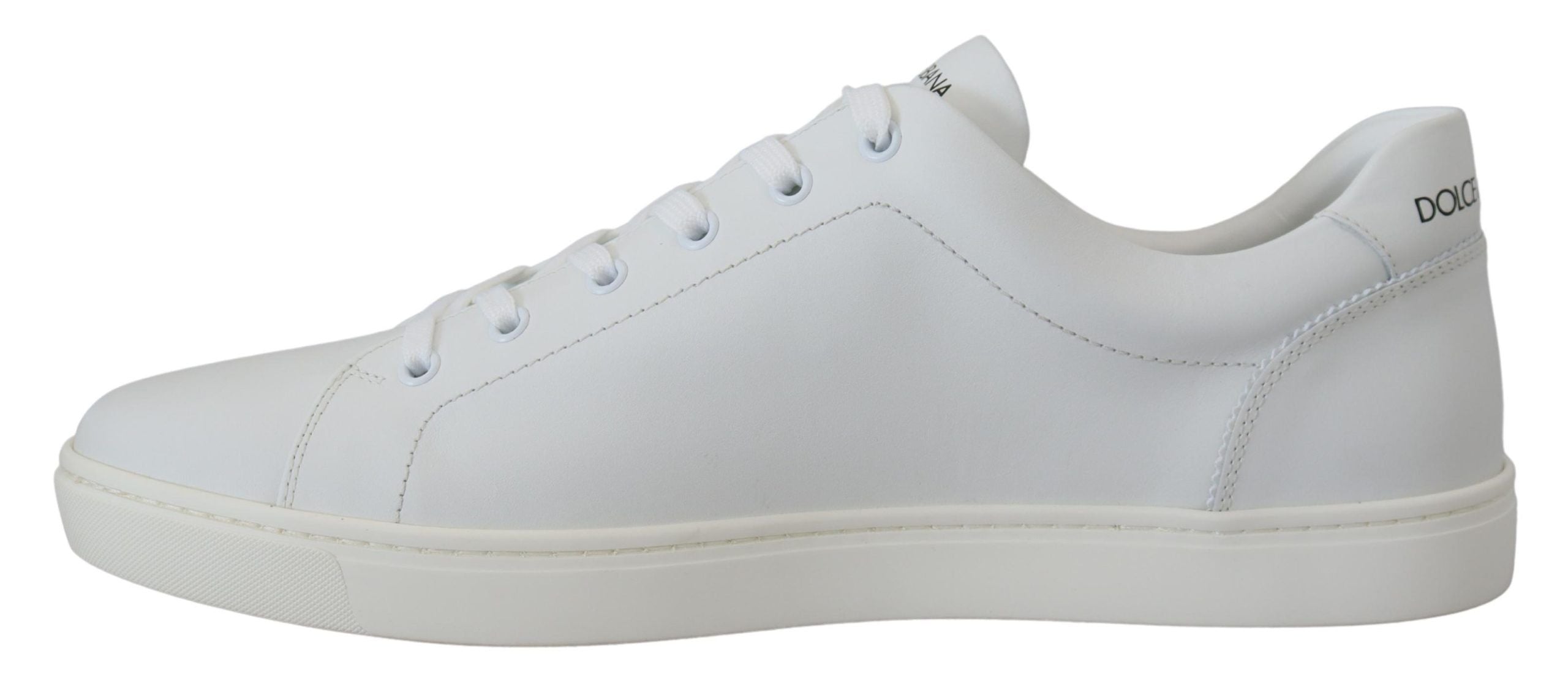 Dolce & Gabbana White Leather DG Logo Casual Sneakers Shoes-4