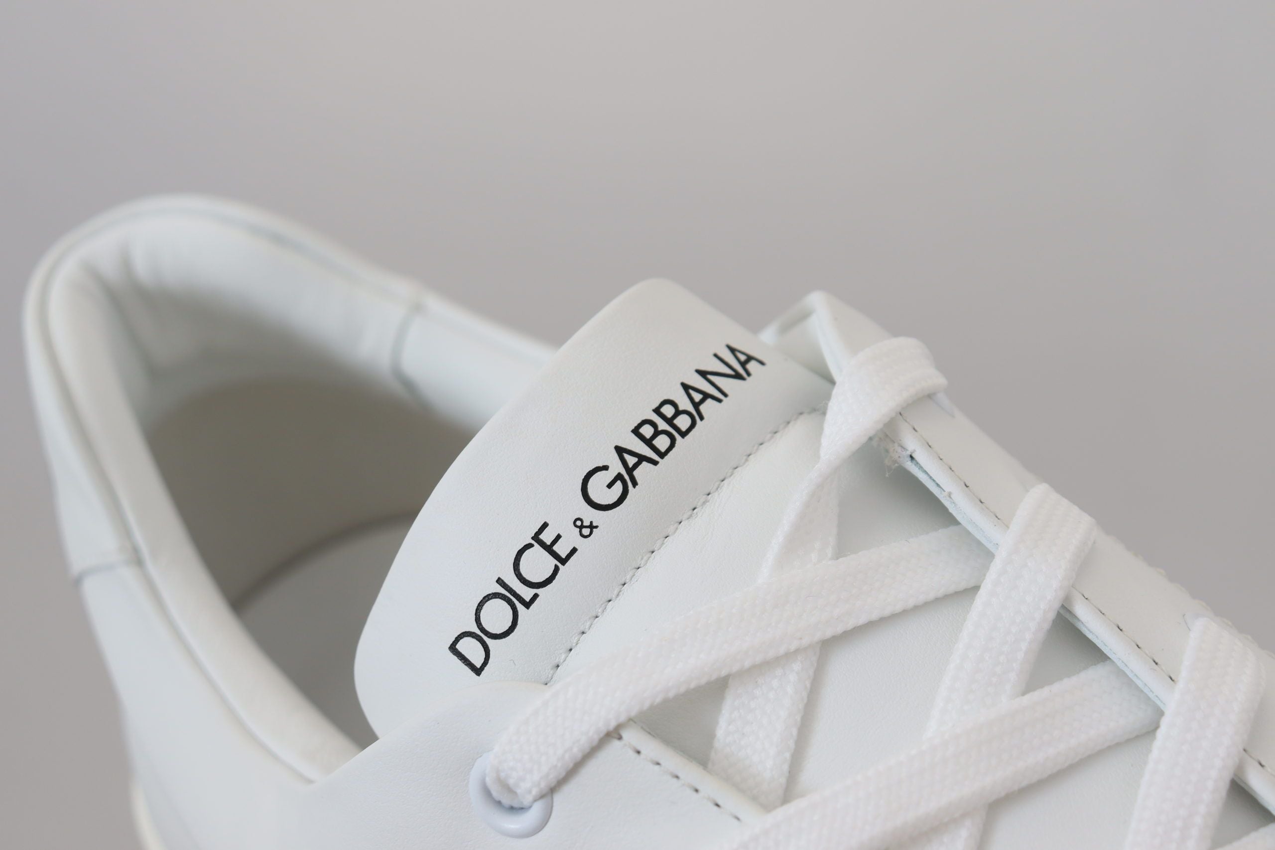 Dolce & Gabbana White Leather DG Logo Casual Sneakers Shoes-7