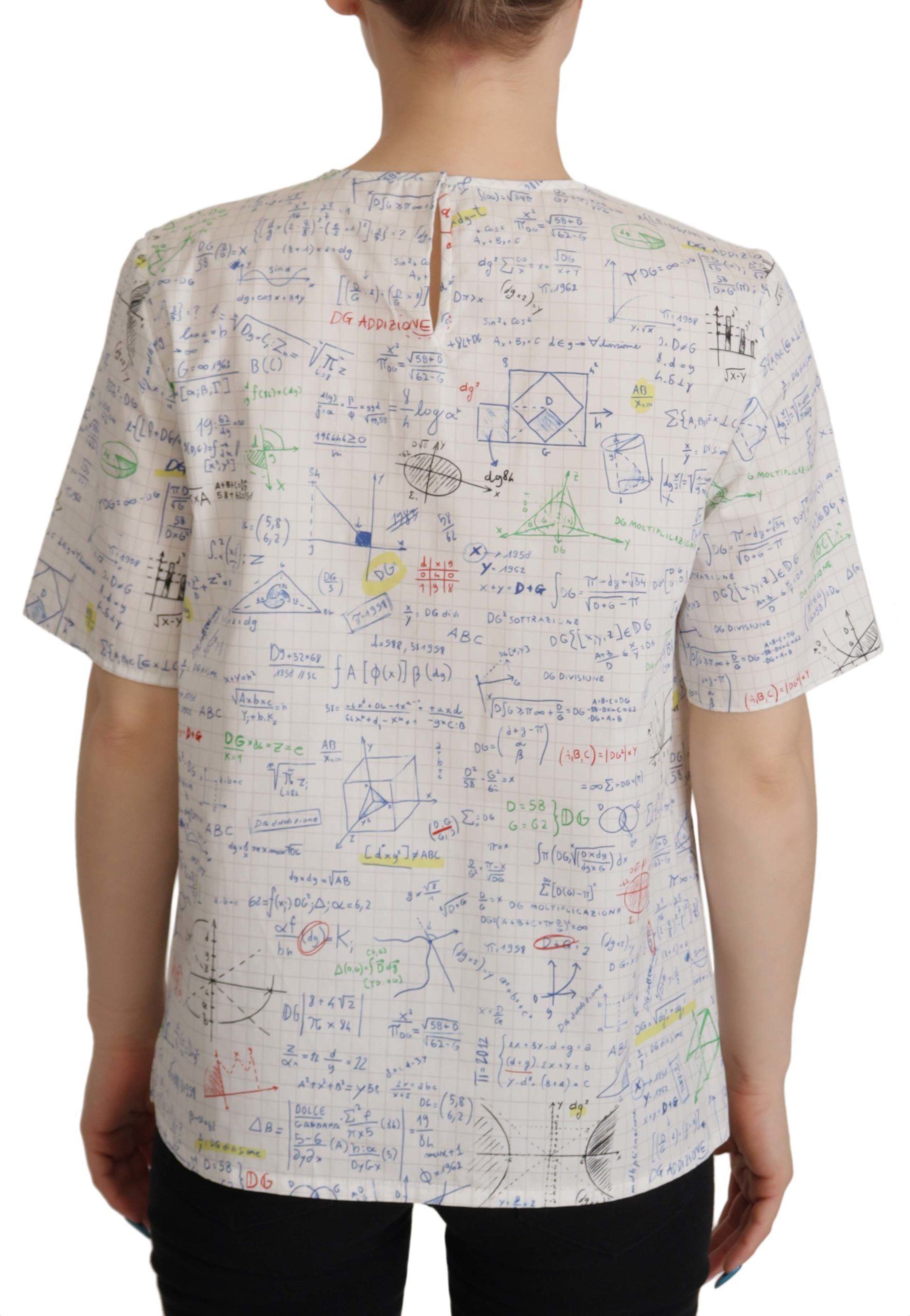 Top de manga corta Algebra de algodón blanco de Dolce & Gabbana-2