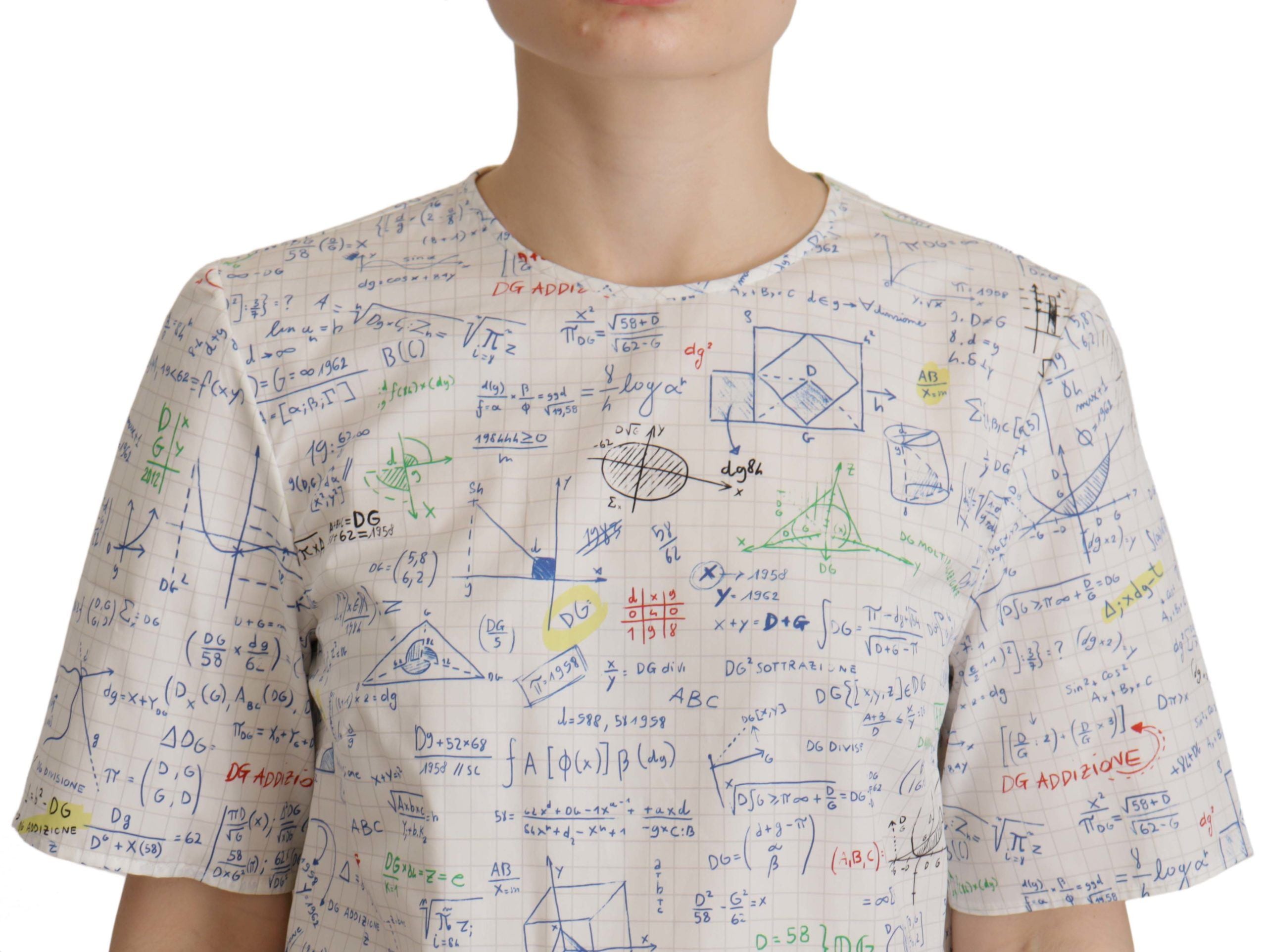 Top de manga corta Algebra de algodón blanco de Dolce & Gabbana-3