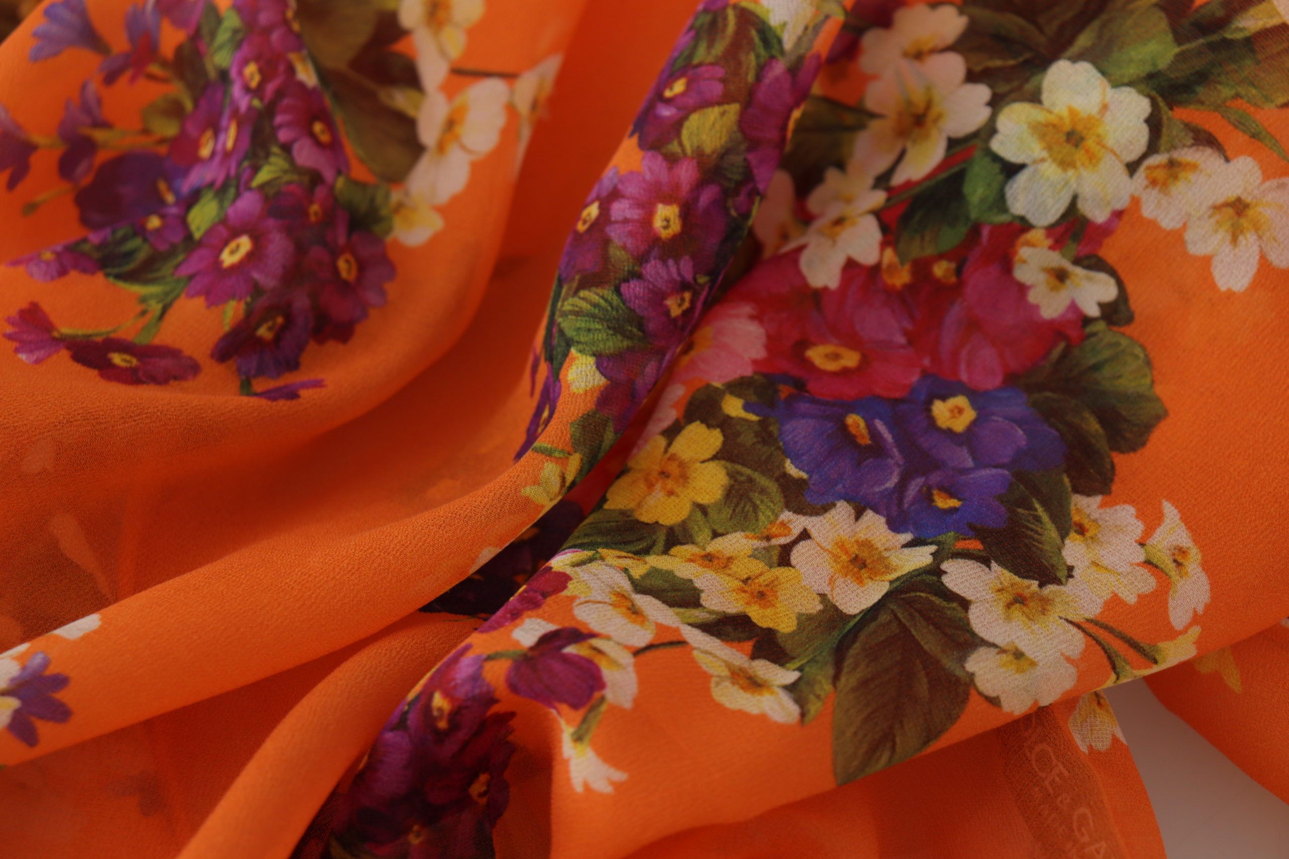 Dolce & Gabbana orange long-sleeved blouse with floral print-7
