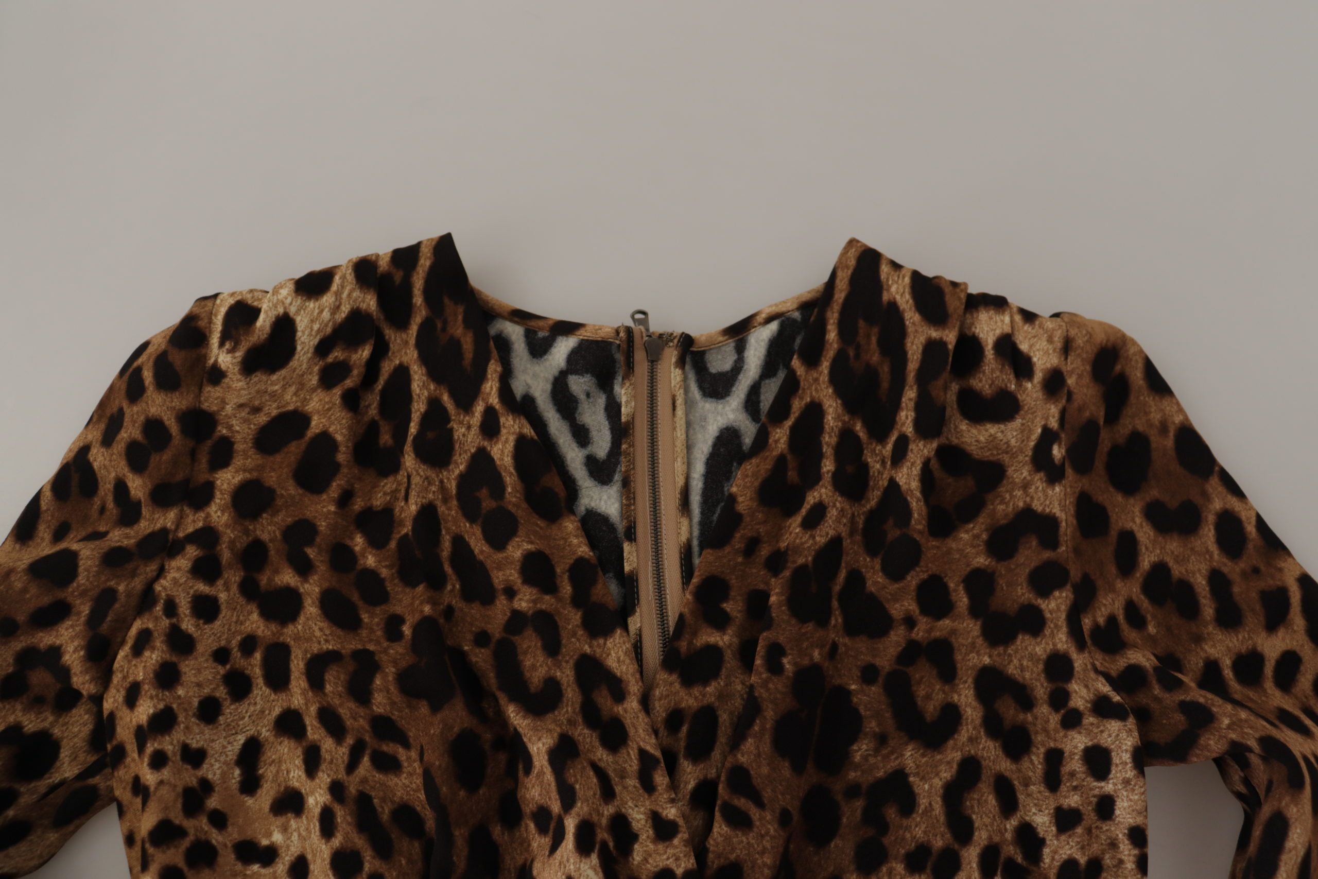 Dolce & Gabbana Braunes Leoparden Wickelkleid in A-Linie Maxi Viskose-5
