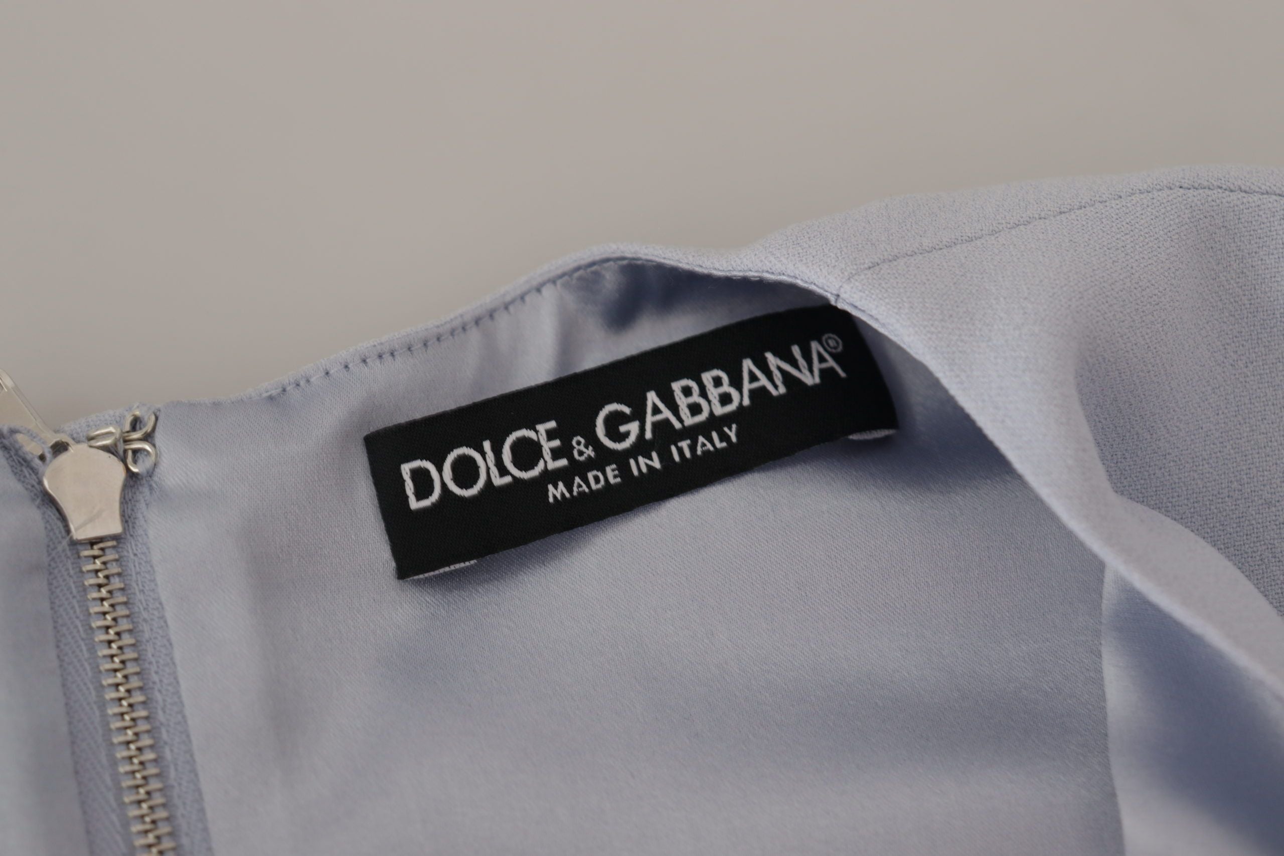 Dolce & Gabbana blue viscose midi dress with floral appliqués-6