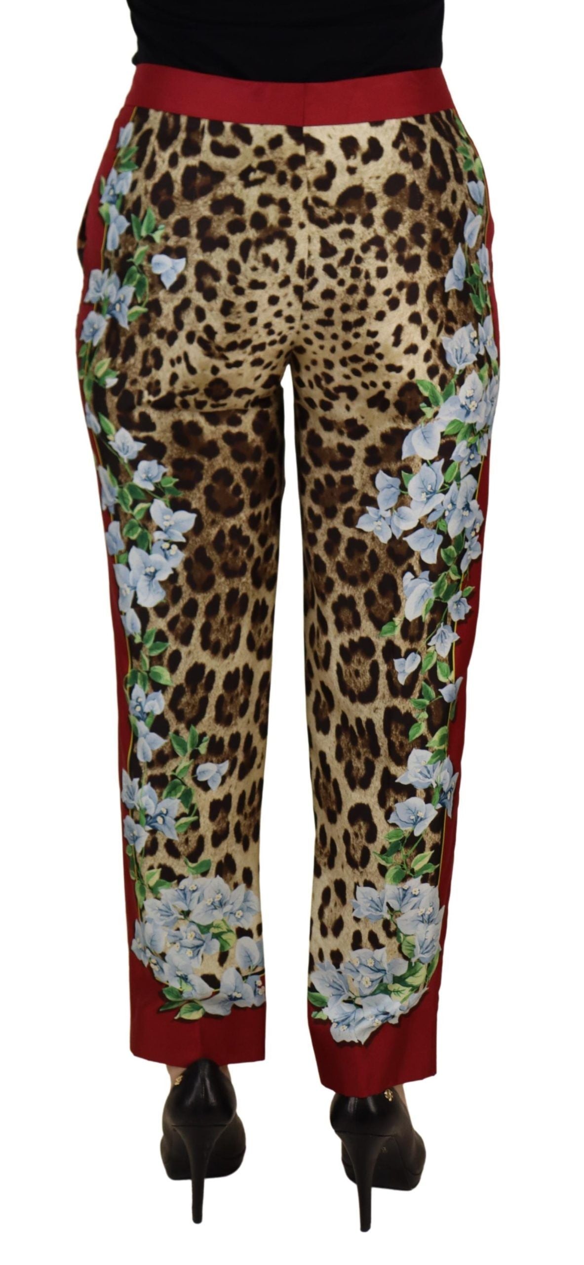 Dolce & Gabbana Multicolor Leopard Flora Printed Mid Waist Trousers-7