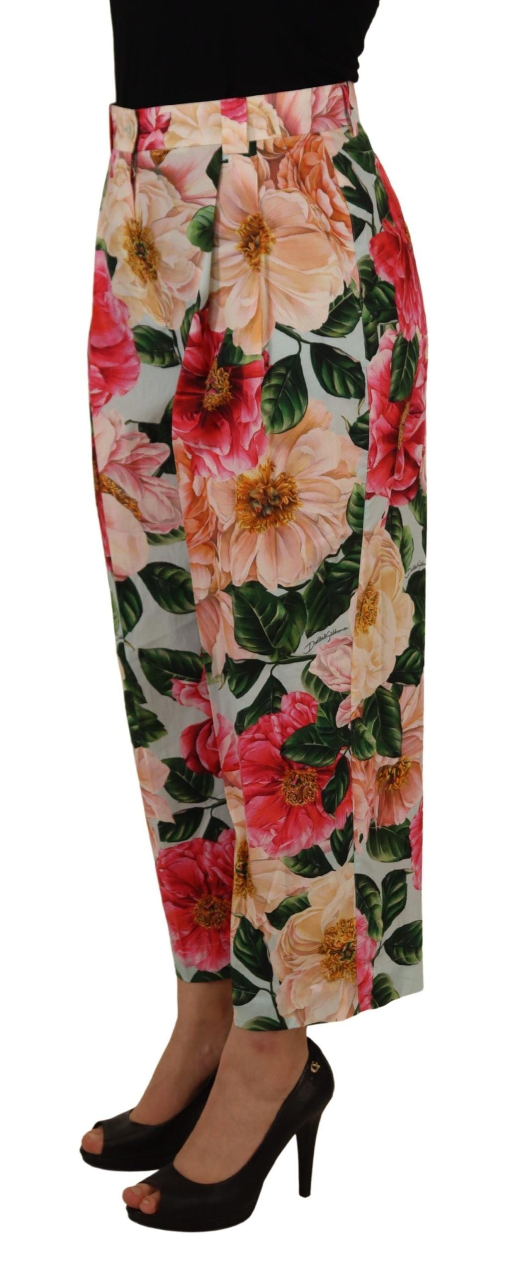 Dolce & Gabbana Multicolor Flora printed high-waisted cropped trousers-2