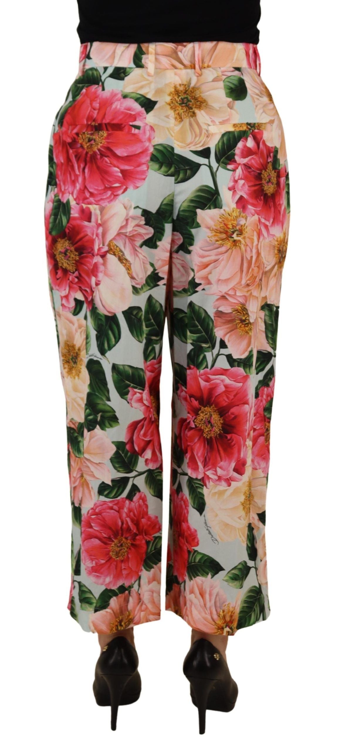 Dolce & Gabbana Multicolor Flora printed high-waisted cropped trousers-3